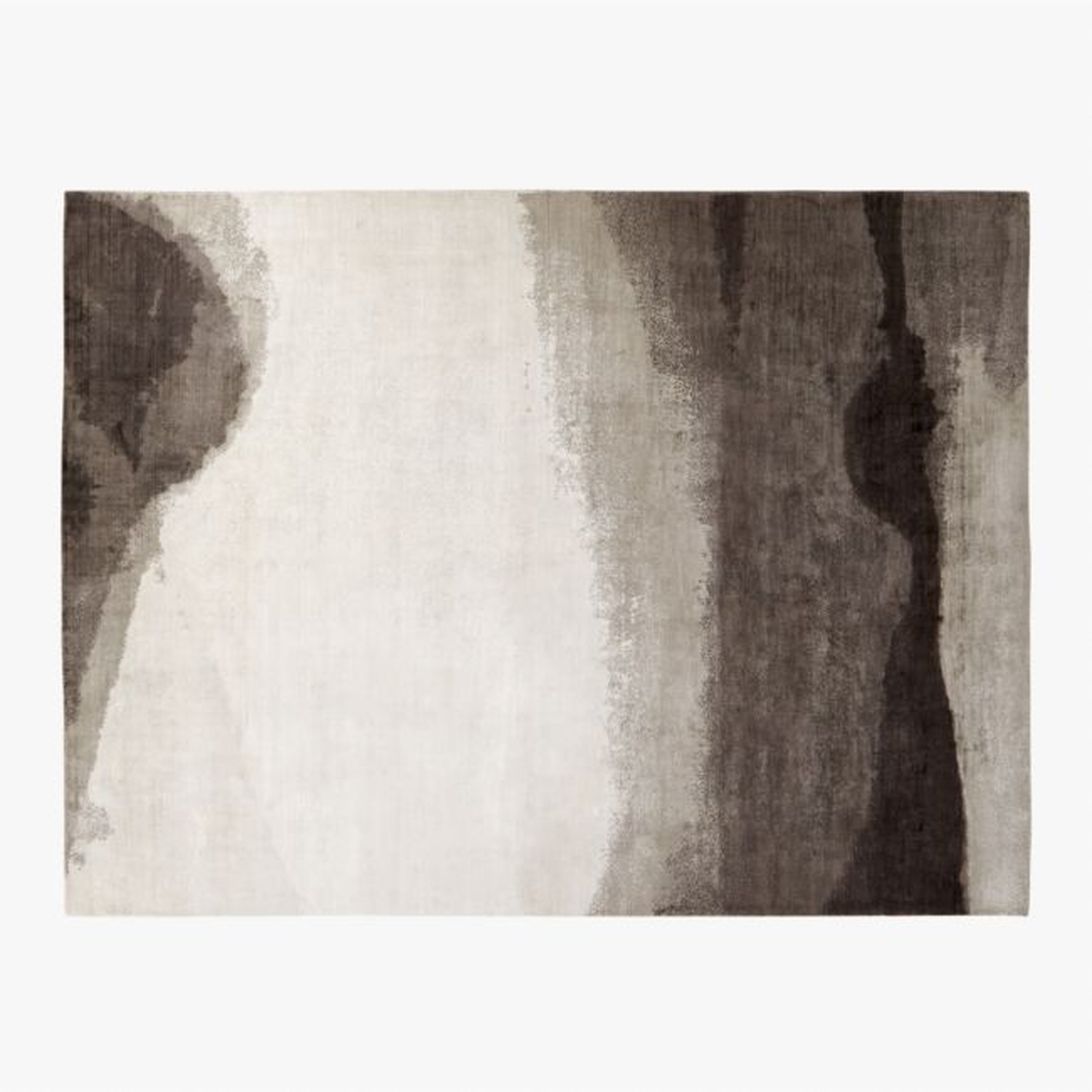 Sundown Handloomed Charcoal and Ivory Viscose Area Rug 10'x14' - CB2