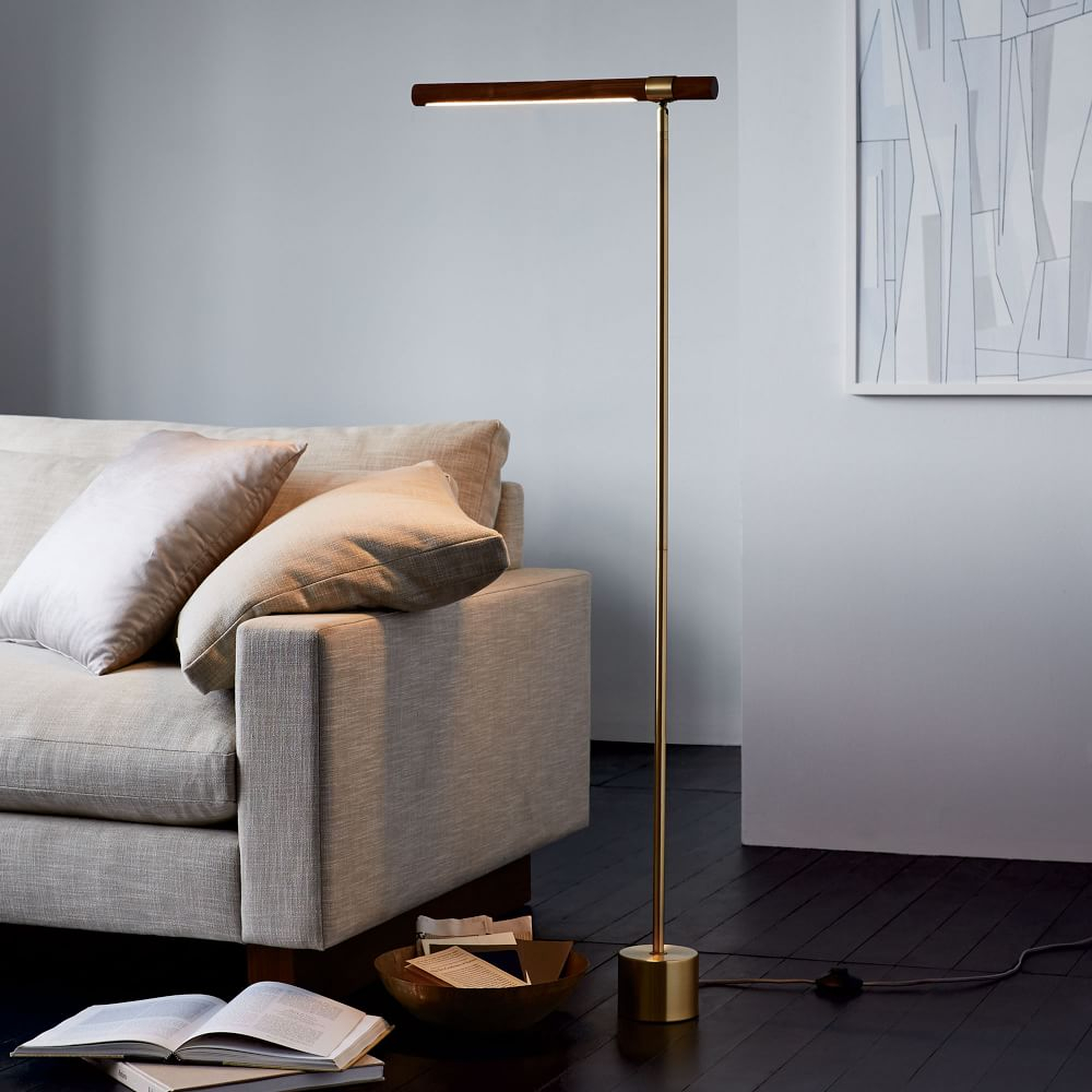 Linear Wood LED Floor Lamp - West Elm