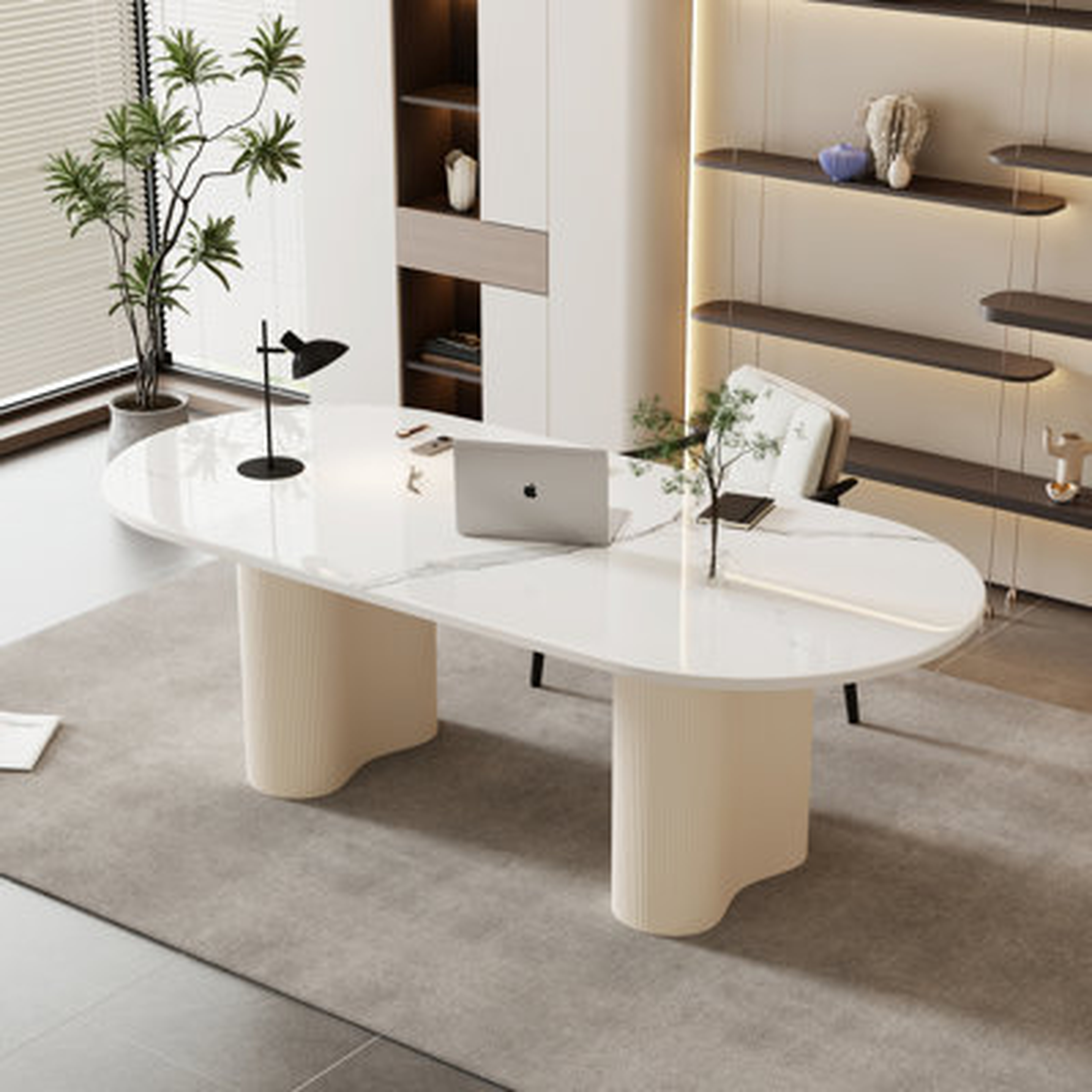 70.87" Beige Writing Desk - Wayfair