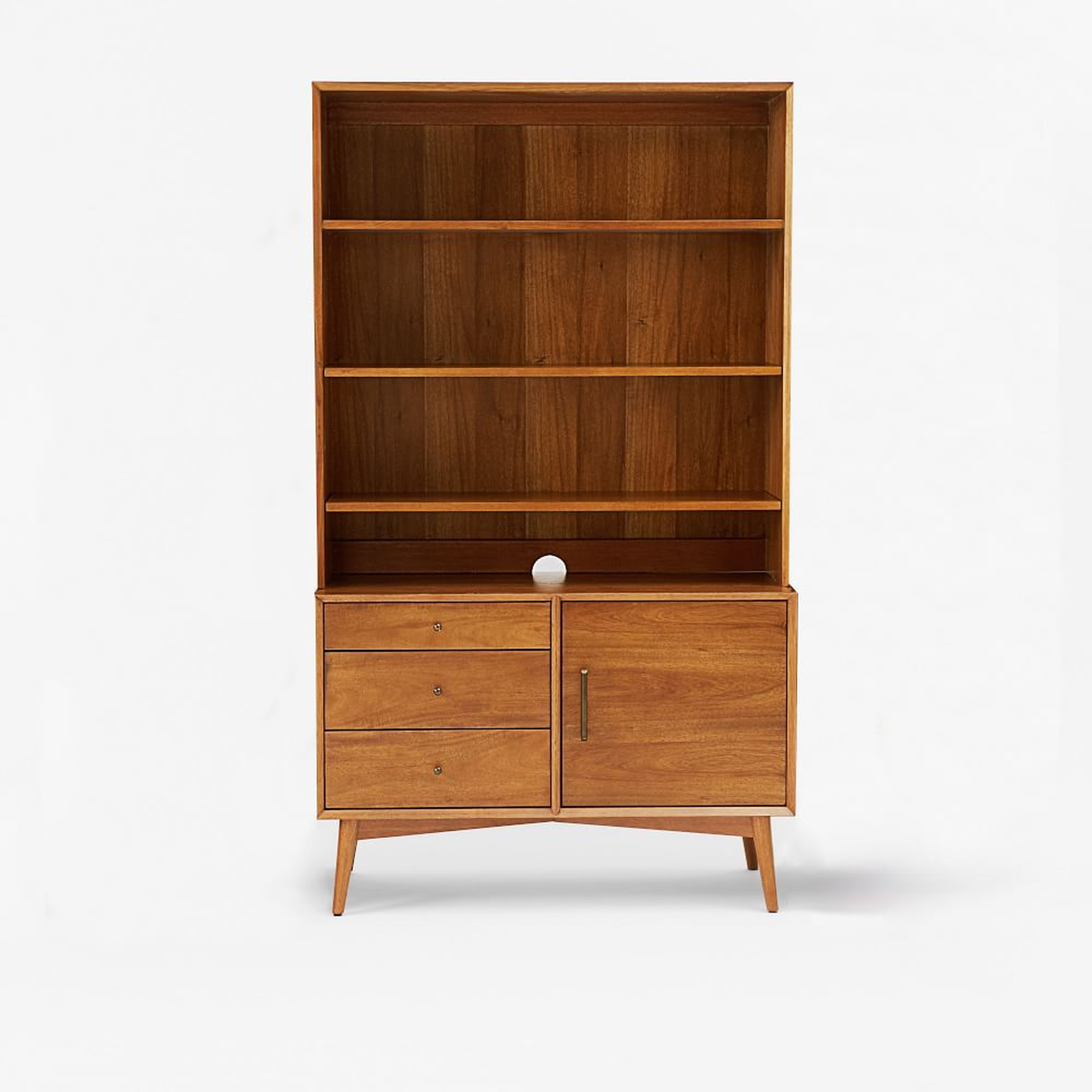 Mid Century Wide Hutch + Console (Small Console, Wide Hutch), Acorn - West Elm