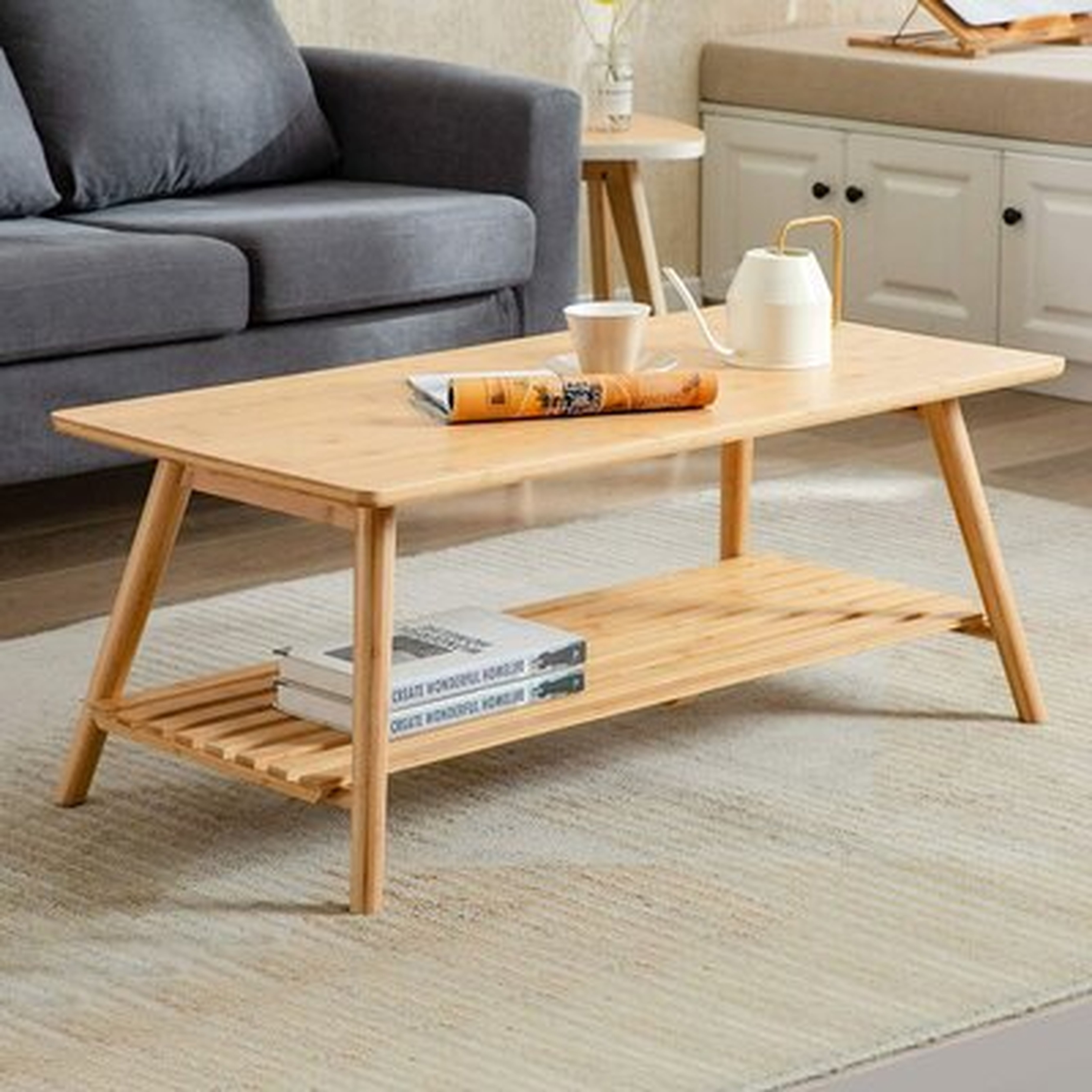 Coffee Table, Foldable Bamboo Cocktail Table, Bamboo - Wayfair