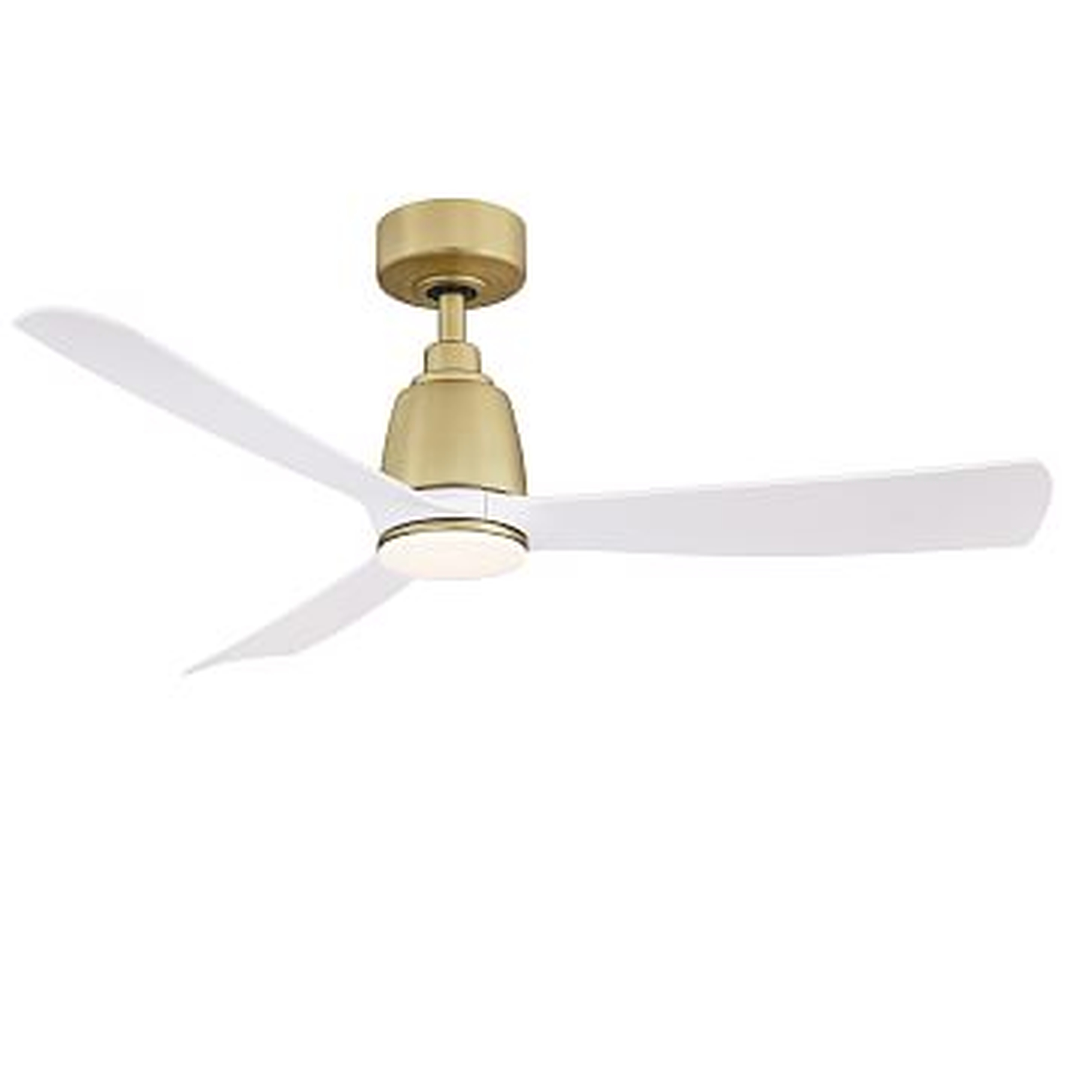 Kute Ceiling Fan With Light Kit, Brushed Satin Brass, 44" - West Elm
