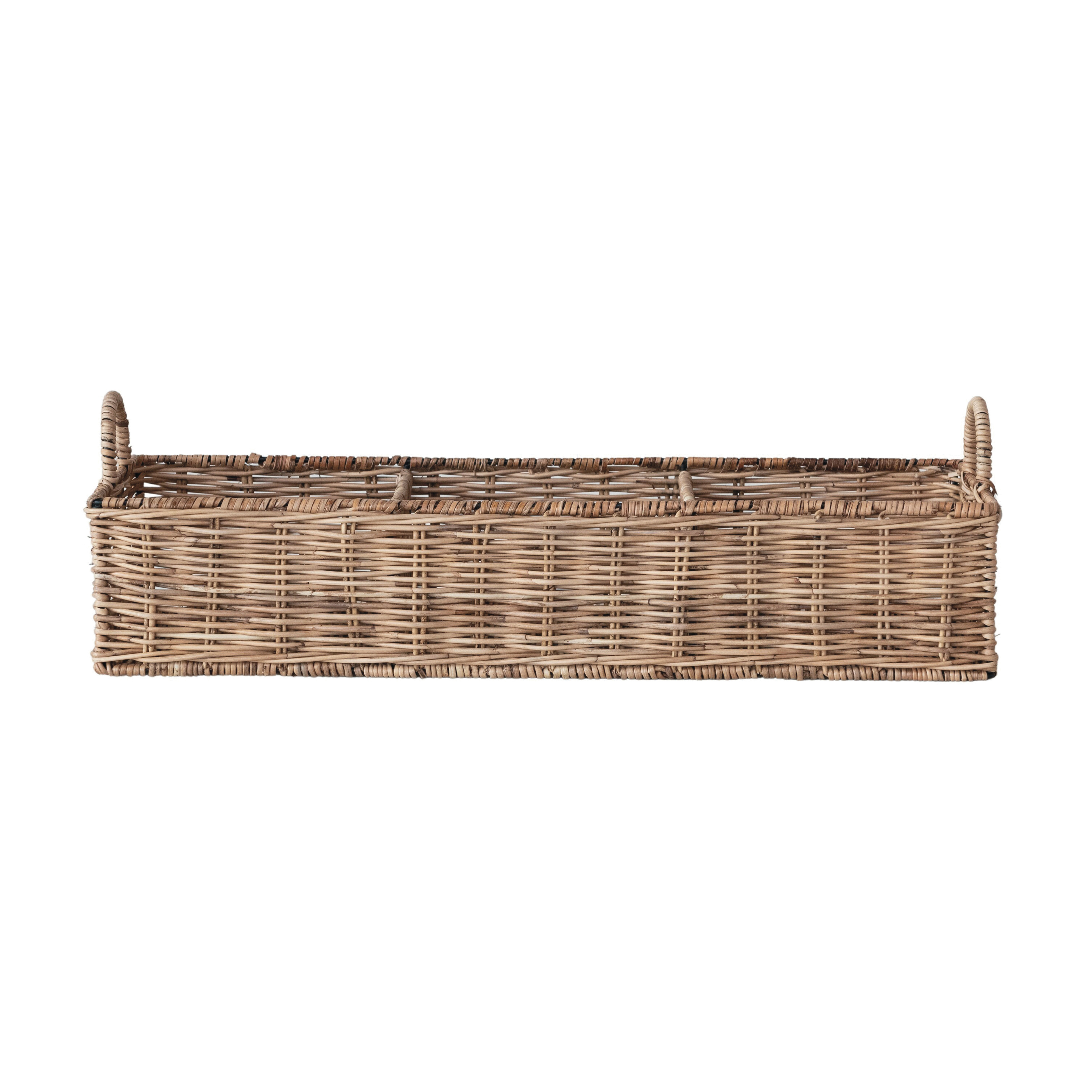 Rattan Hand-Woven Sectioned Basket, Natural - Creative Co-Op