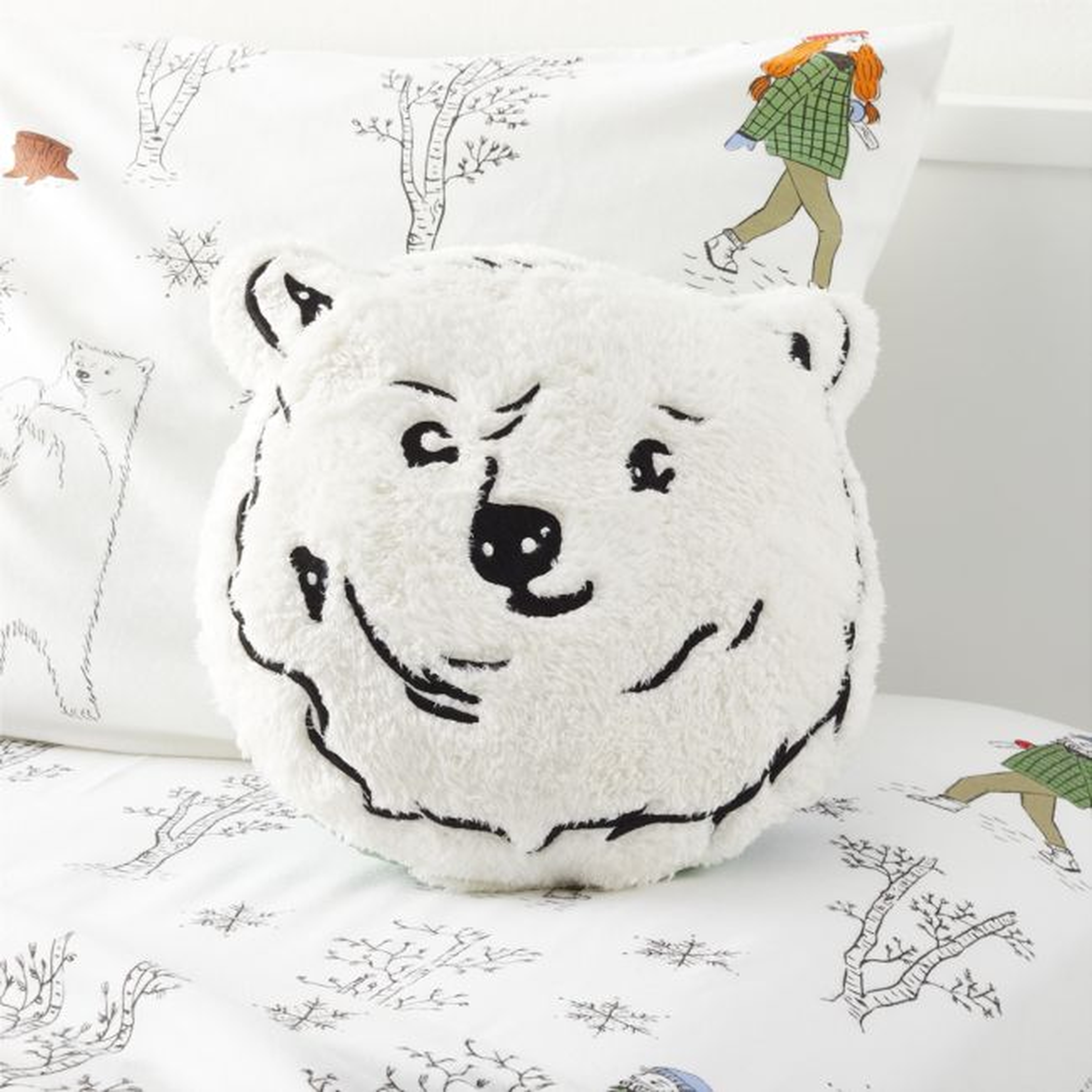 Polar Bear Face Pillow - Crate and Barrel
