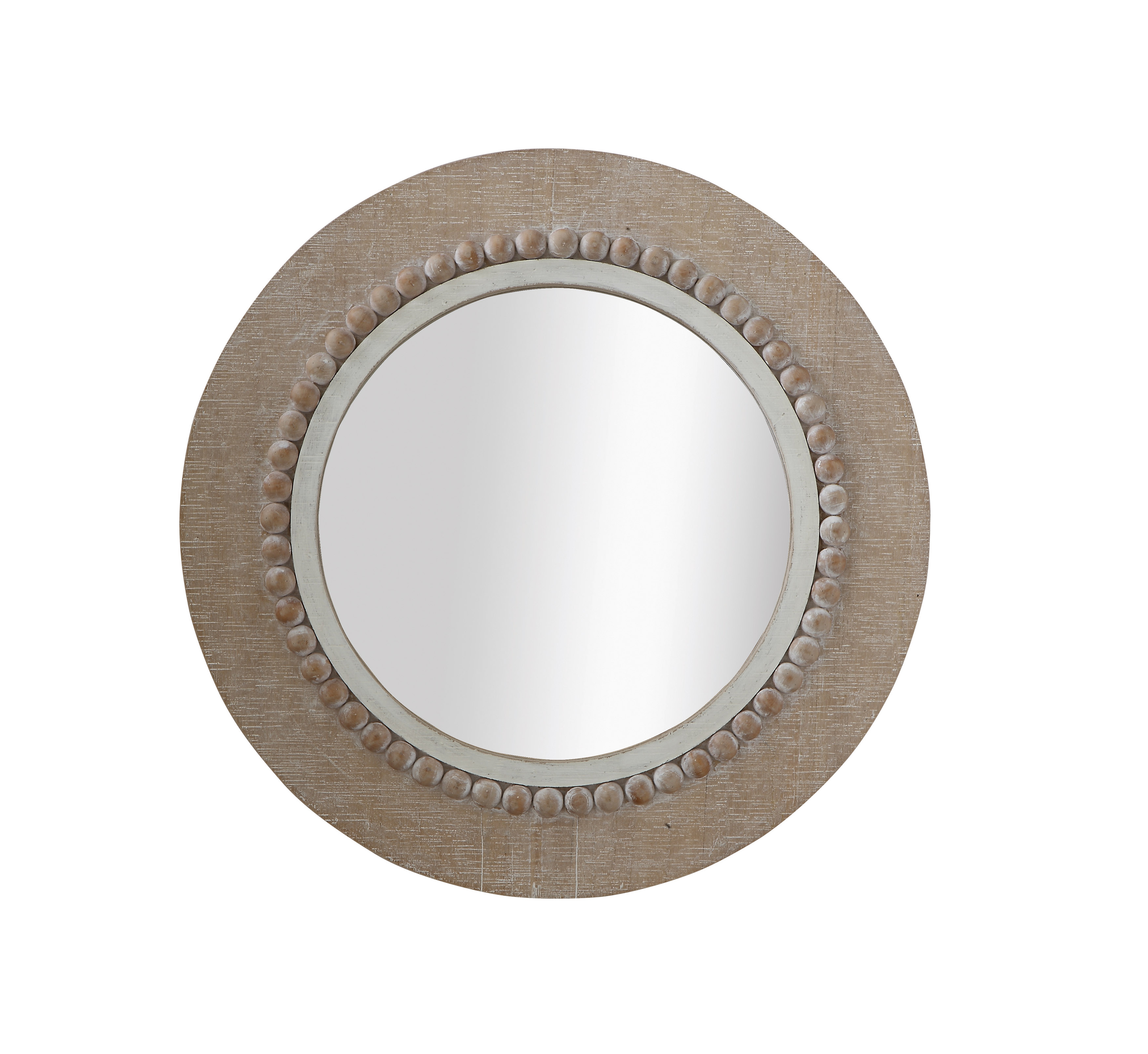 Round Decorative Wood Wall Mirror - Nomad Home