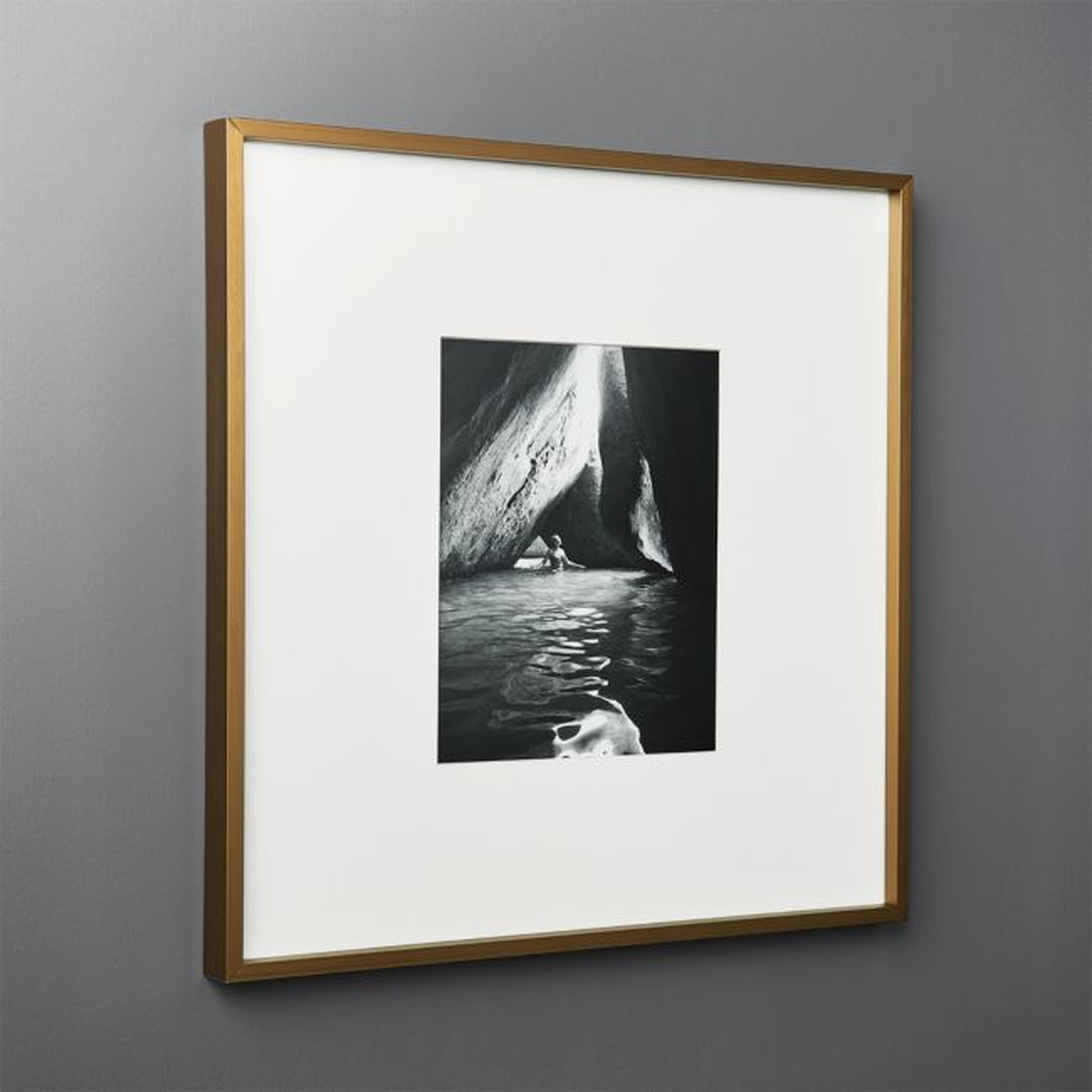 Gallery Brass Picture Frame with White Mat 8"x10" - CB2
