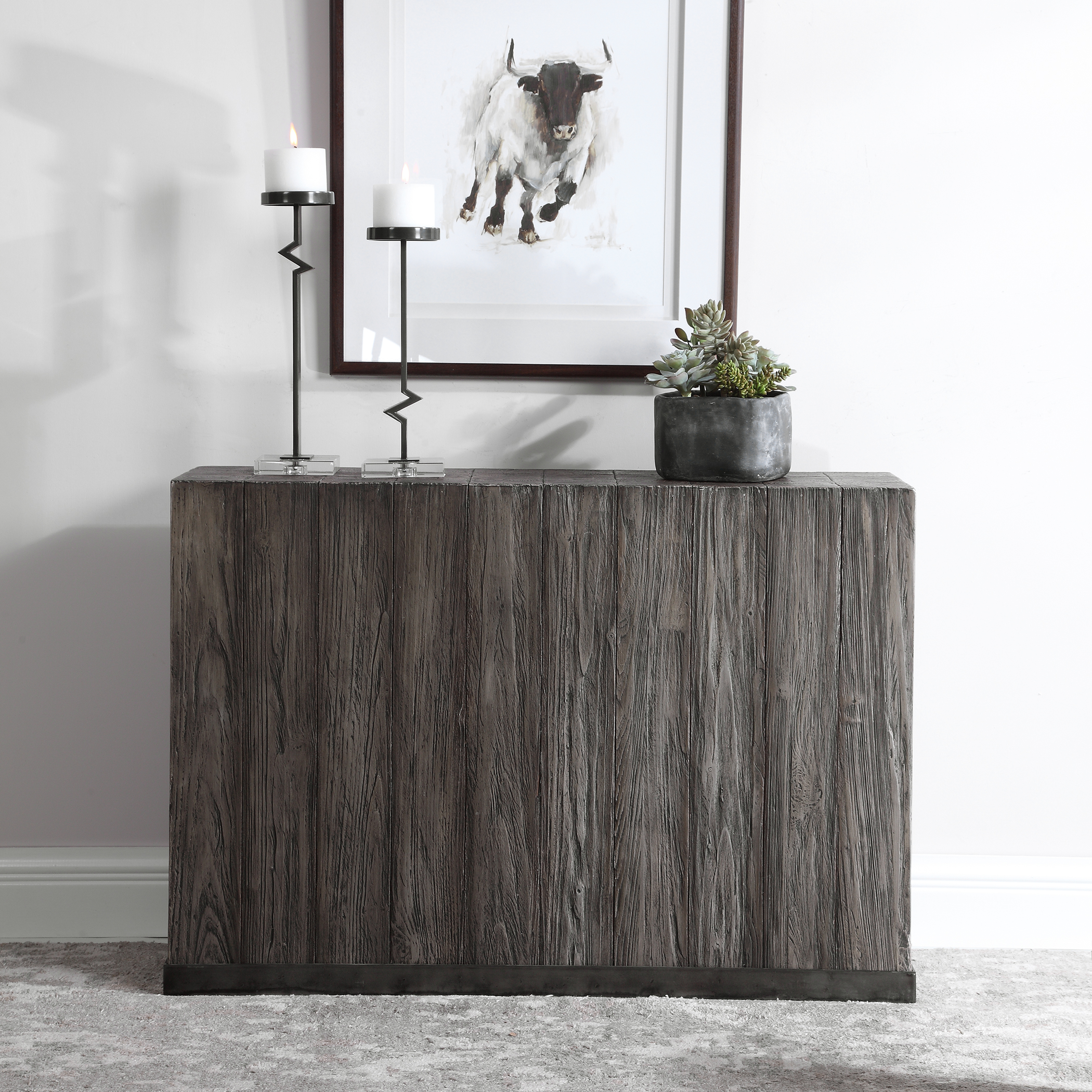 Latham Reclaimed Wood Console Table - Hudsonhill Foundry