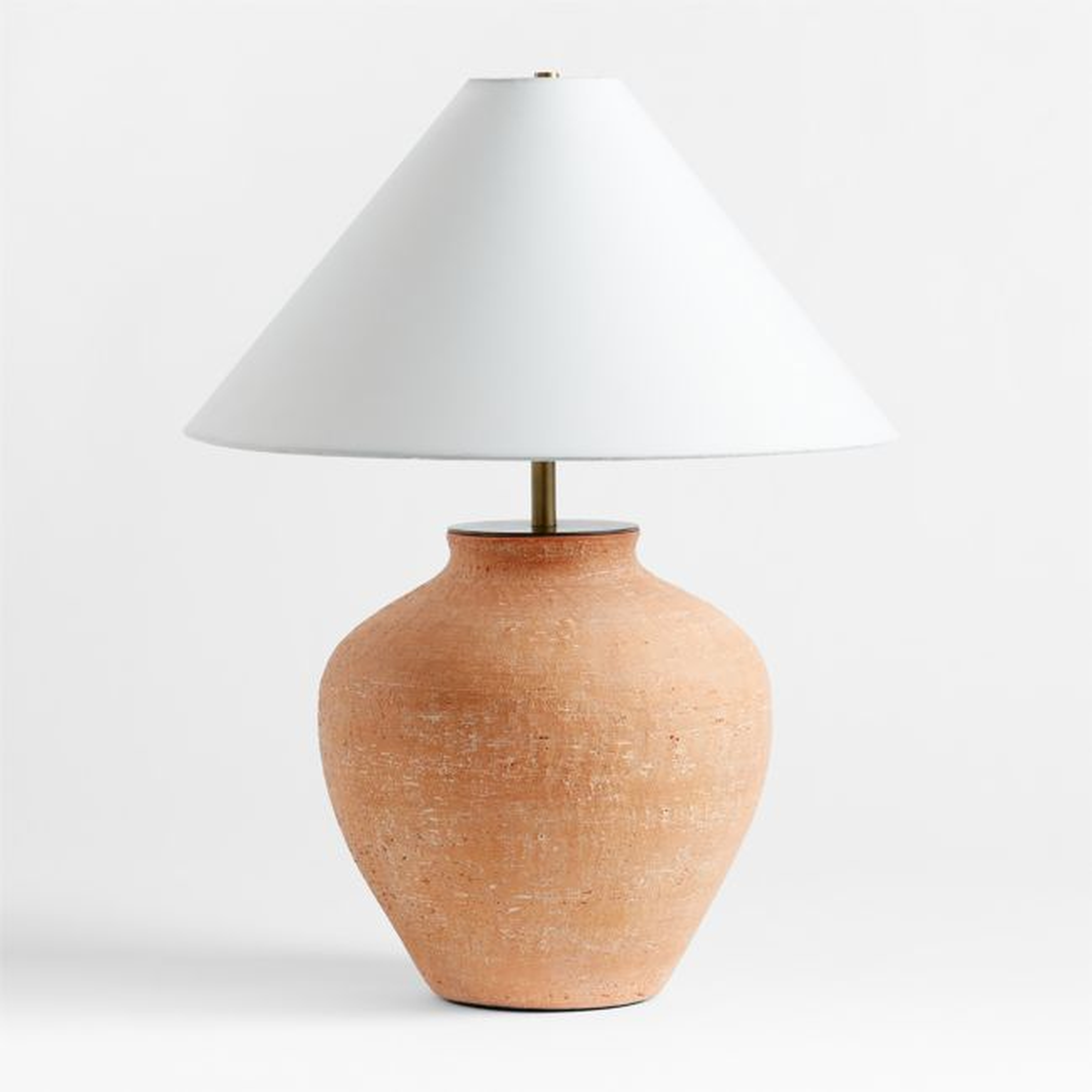 Corfu Terracotta Table Lamp with Tapered Shade 26.6" - Crate and Barrel