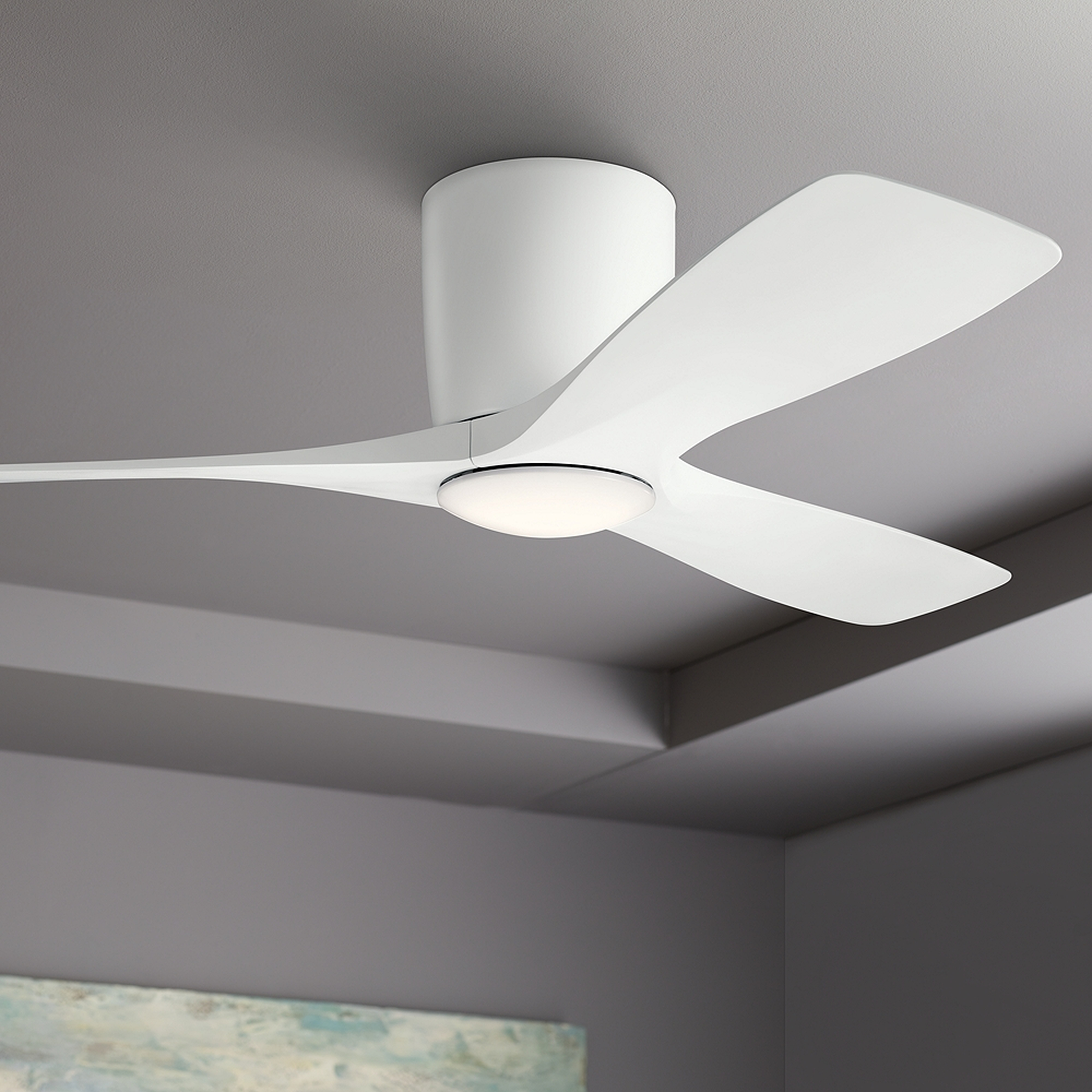 48" Kichler Volos Matte White Hugger LED Ceiling Fan - Style # 80A27 - Lamps Plus
