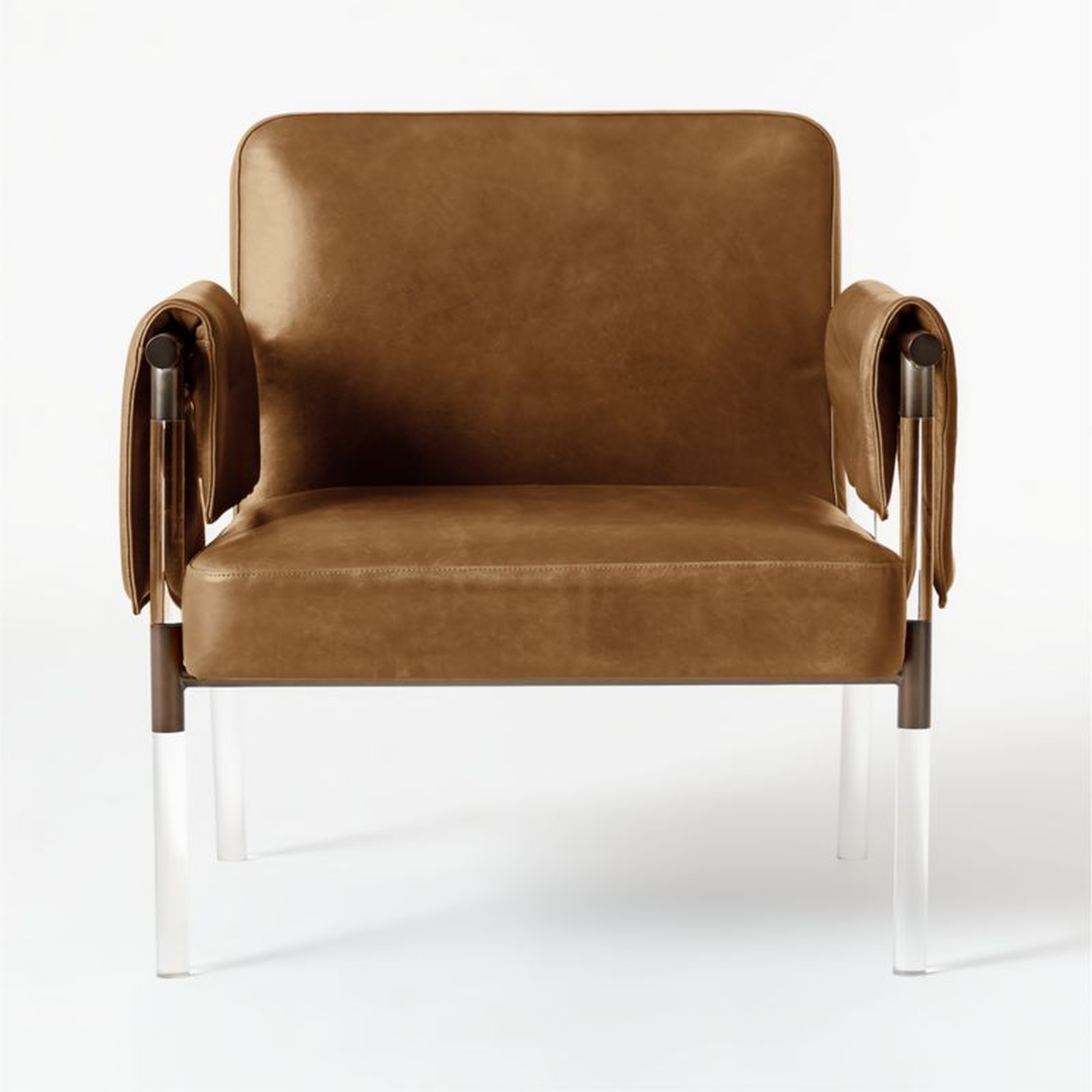 Atlas Acrylic & Tobacco Leather Chair - CB2