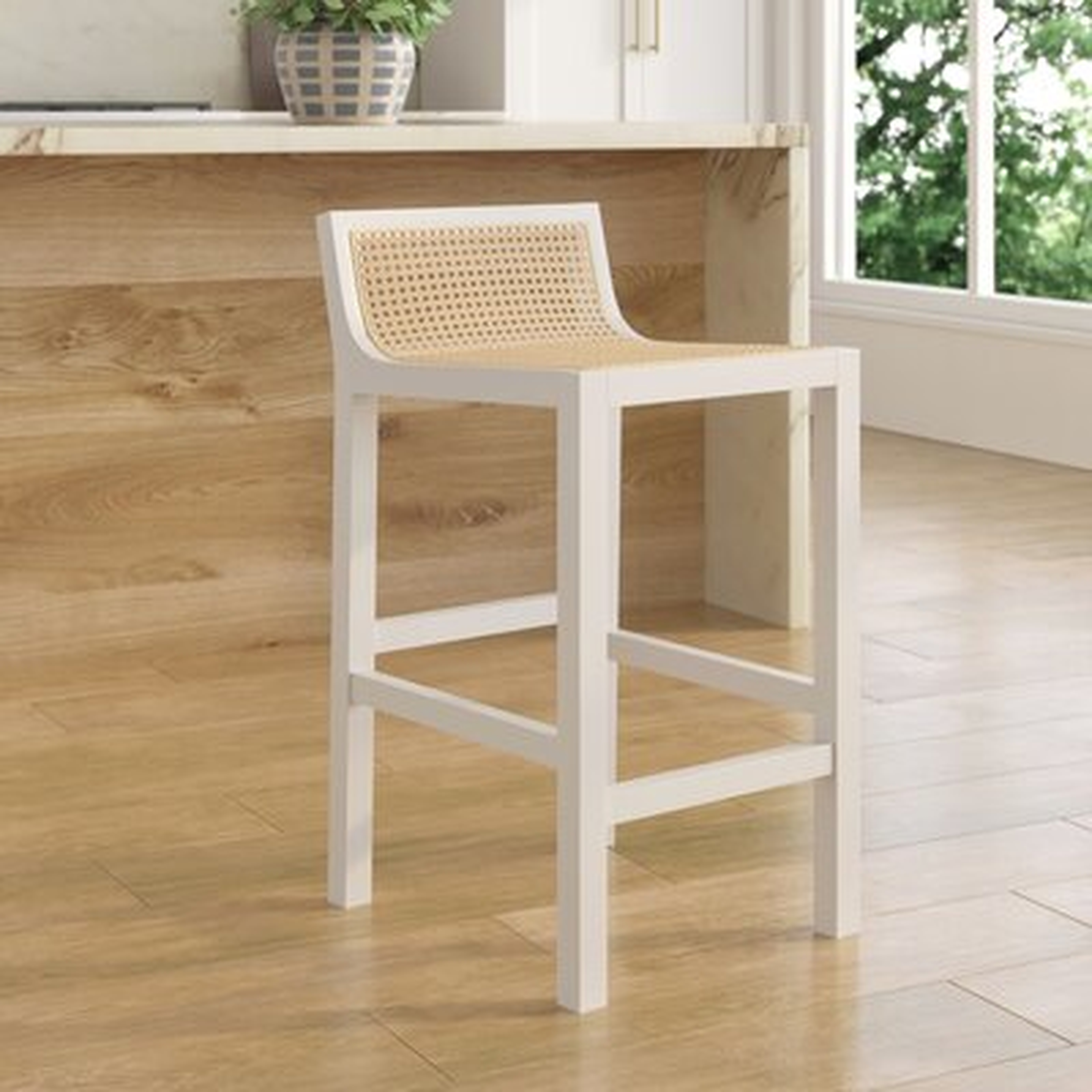 Barnhill Solid Wood And Natural Cane Stool - Wayfair