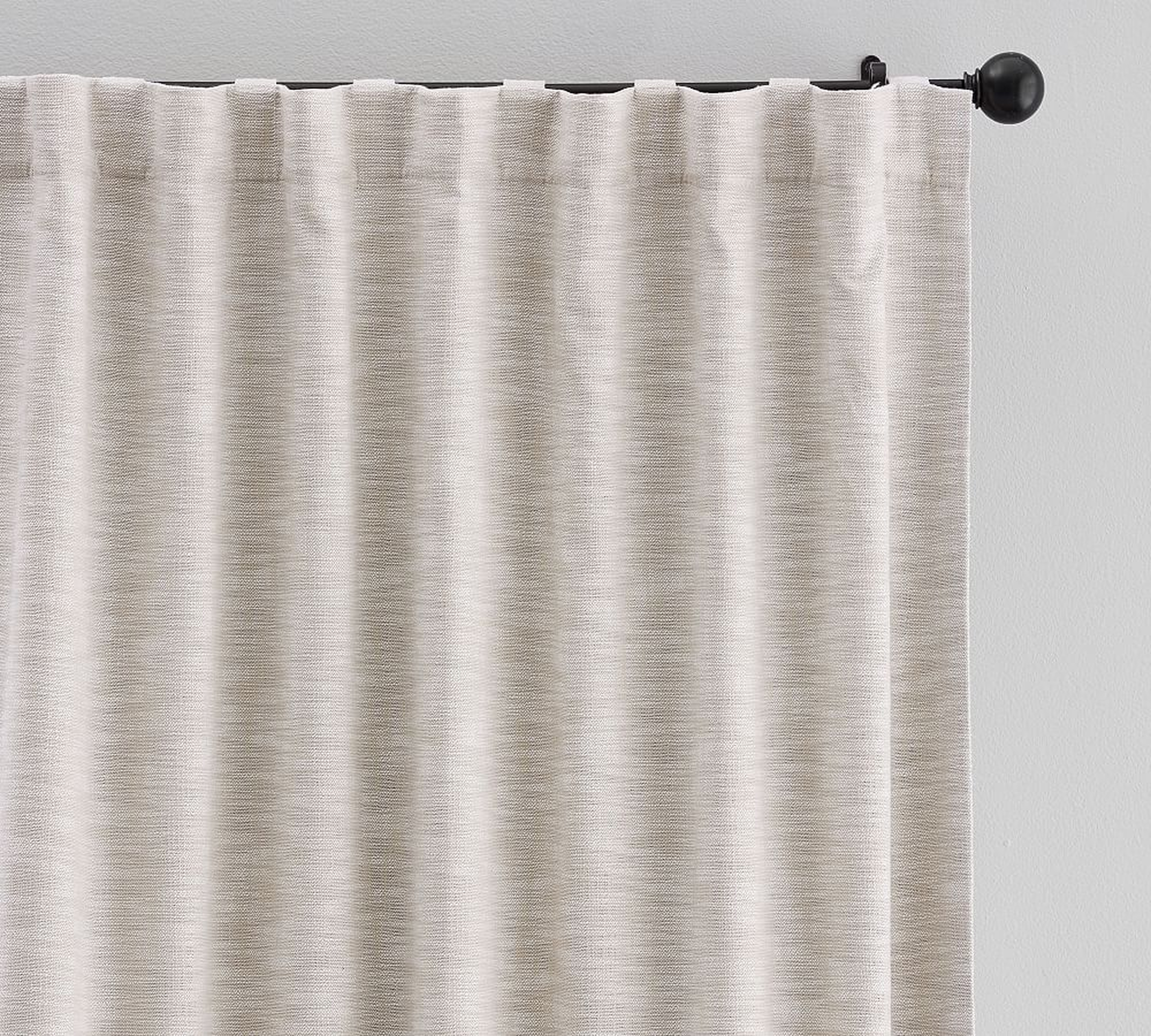 Seaton Textured Cotton Blackout Curtain, 100 x 96", Oatmeal - Pottery Barn