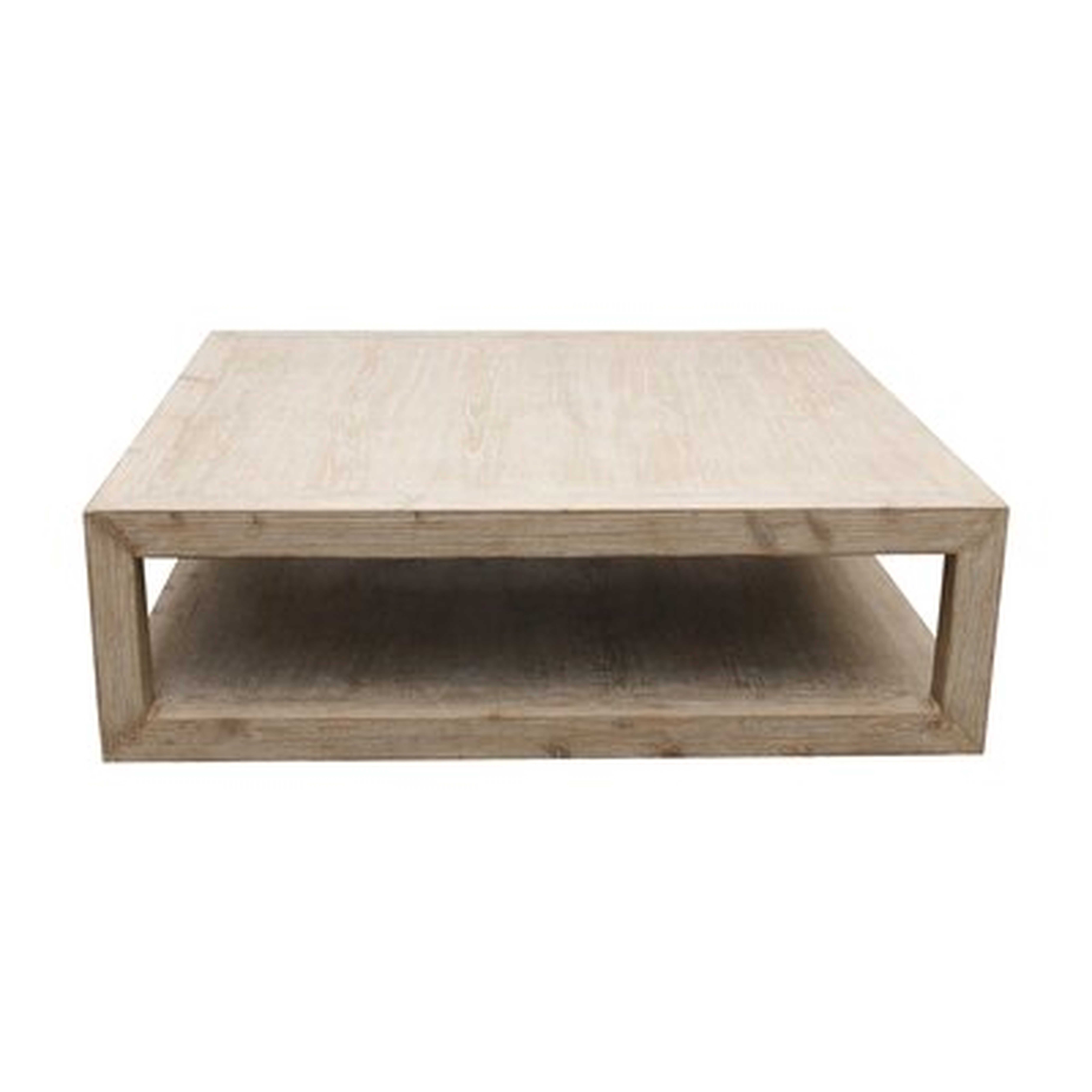 Lily's Living Versatile Peking Grand Framed Square Coffee Table With Weathered White Wash, 50 Inch Long - Wayfair