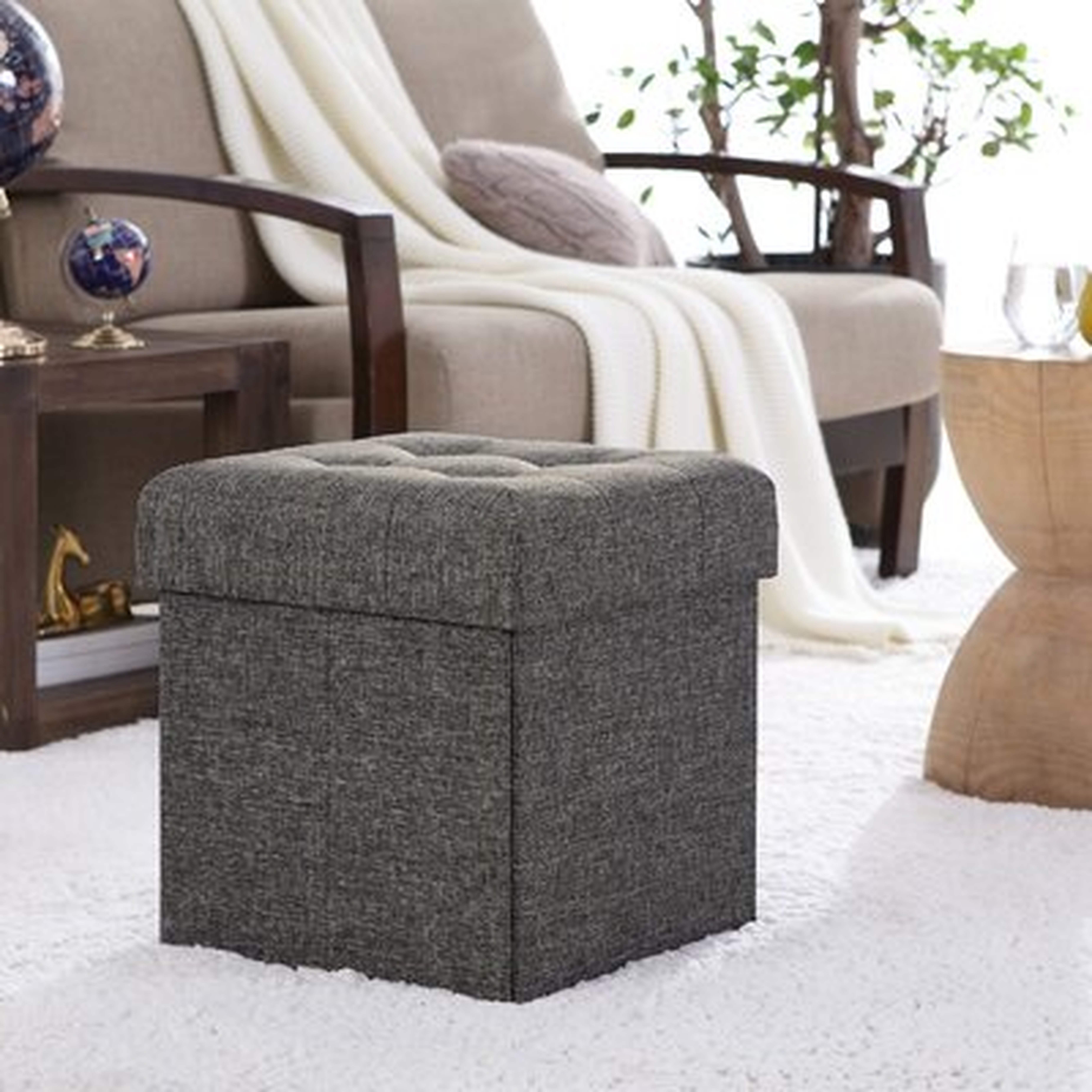 Lambertville Foldable Tufted Square Cube Foot Rest Storage Ottoman - Wayfair