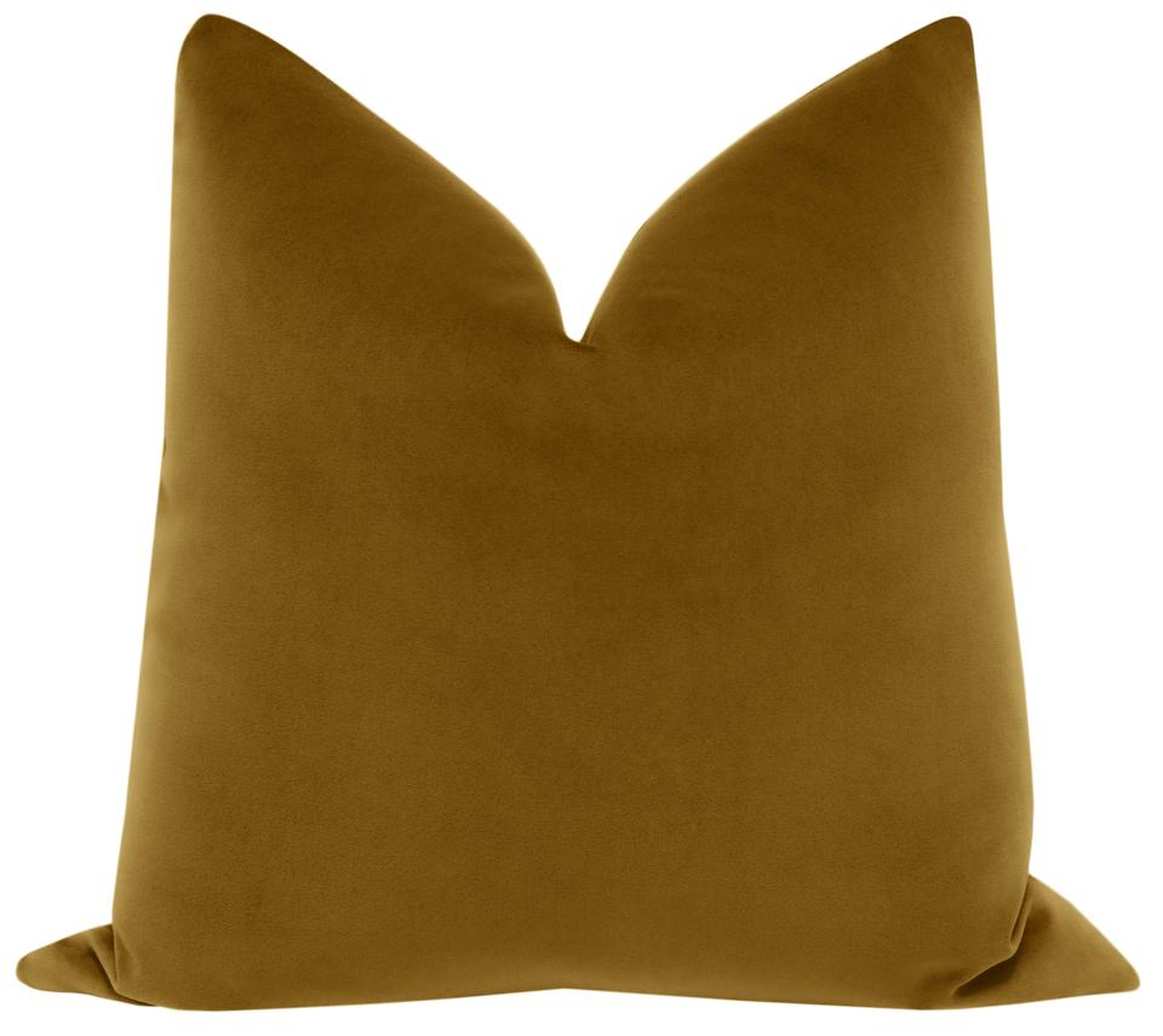 Sonoma Velvet Pillow Cover, Marrakesh Gold, 22" x 22" - Little Design Company