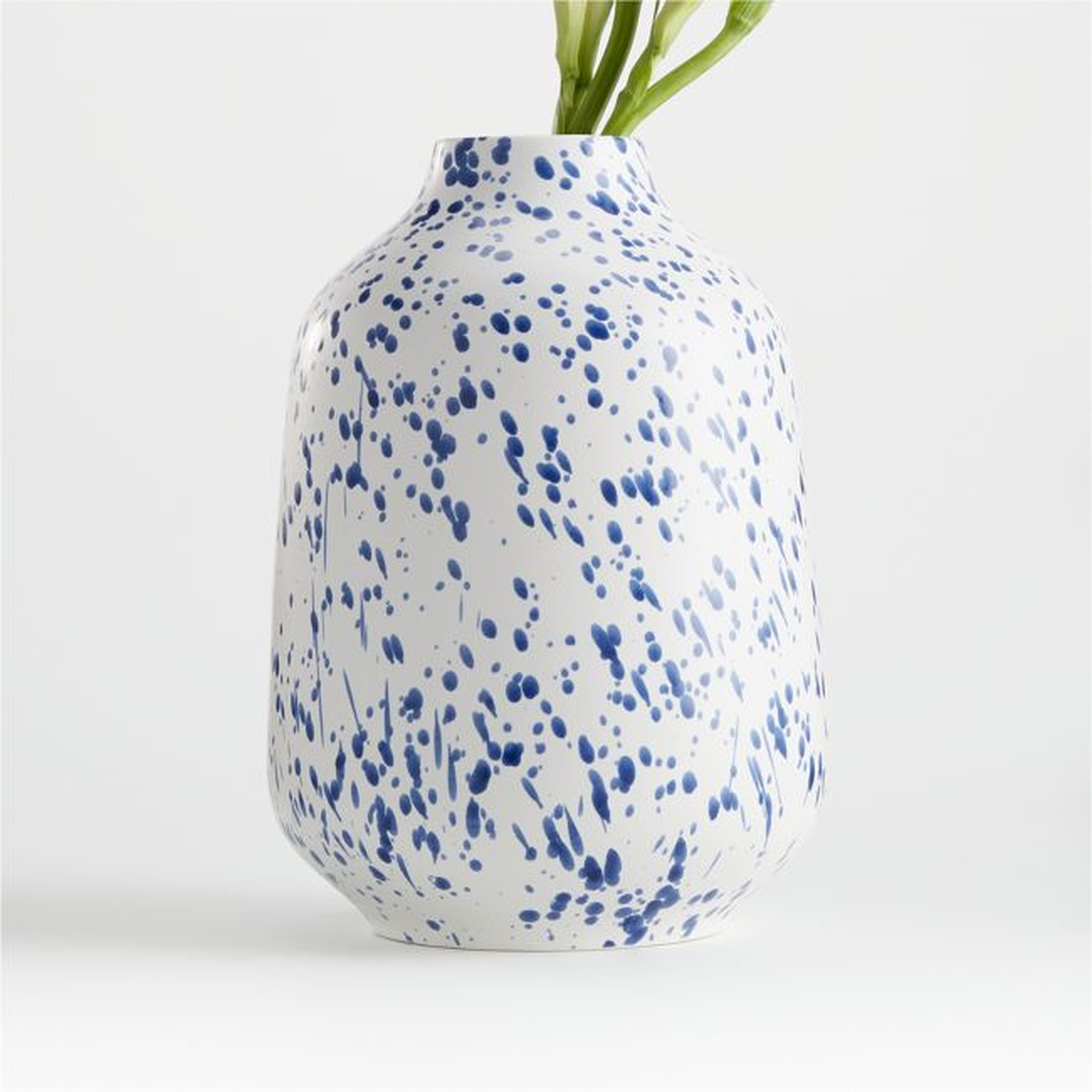 Alya White Speckled Vase - Crate and Barrel