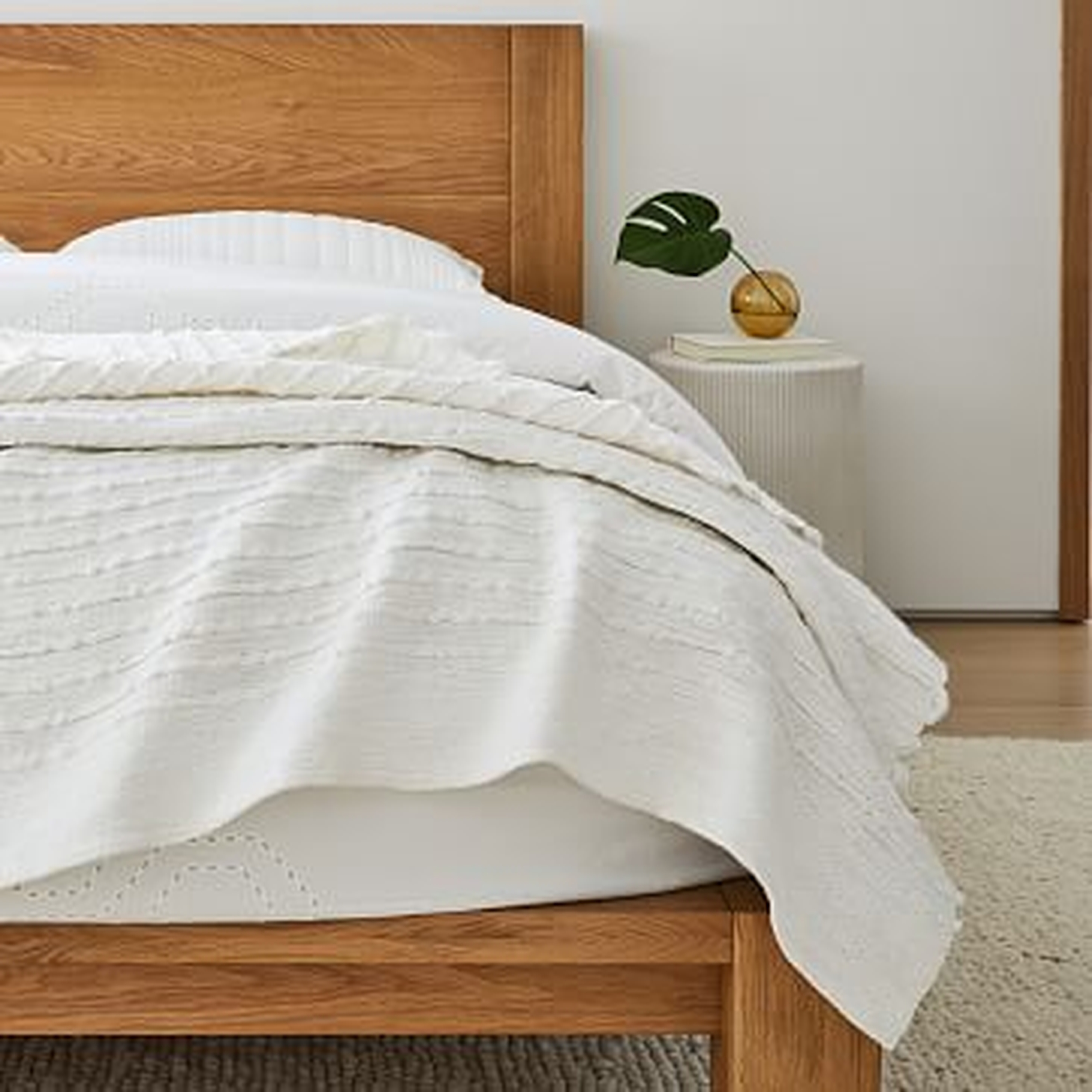 Soft Corded Bed Blanket, King/Cal. King, White - West Elm