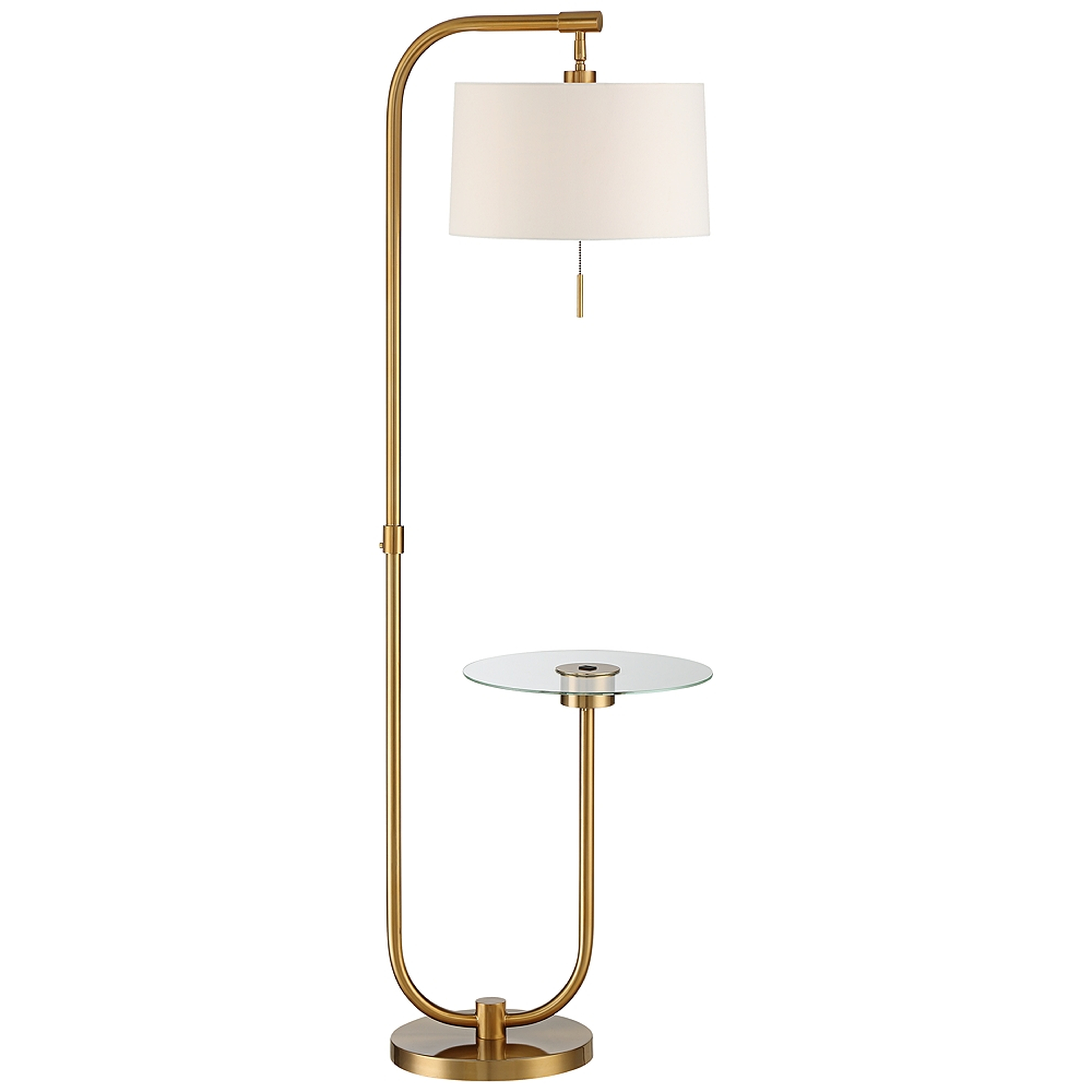 Possini Euro Volta Antique Brass USB Tray Table Floor Lamp - Style # 79X90 - Lamps Plus
