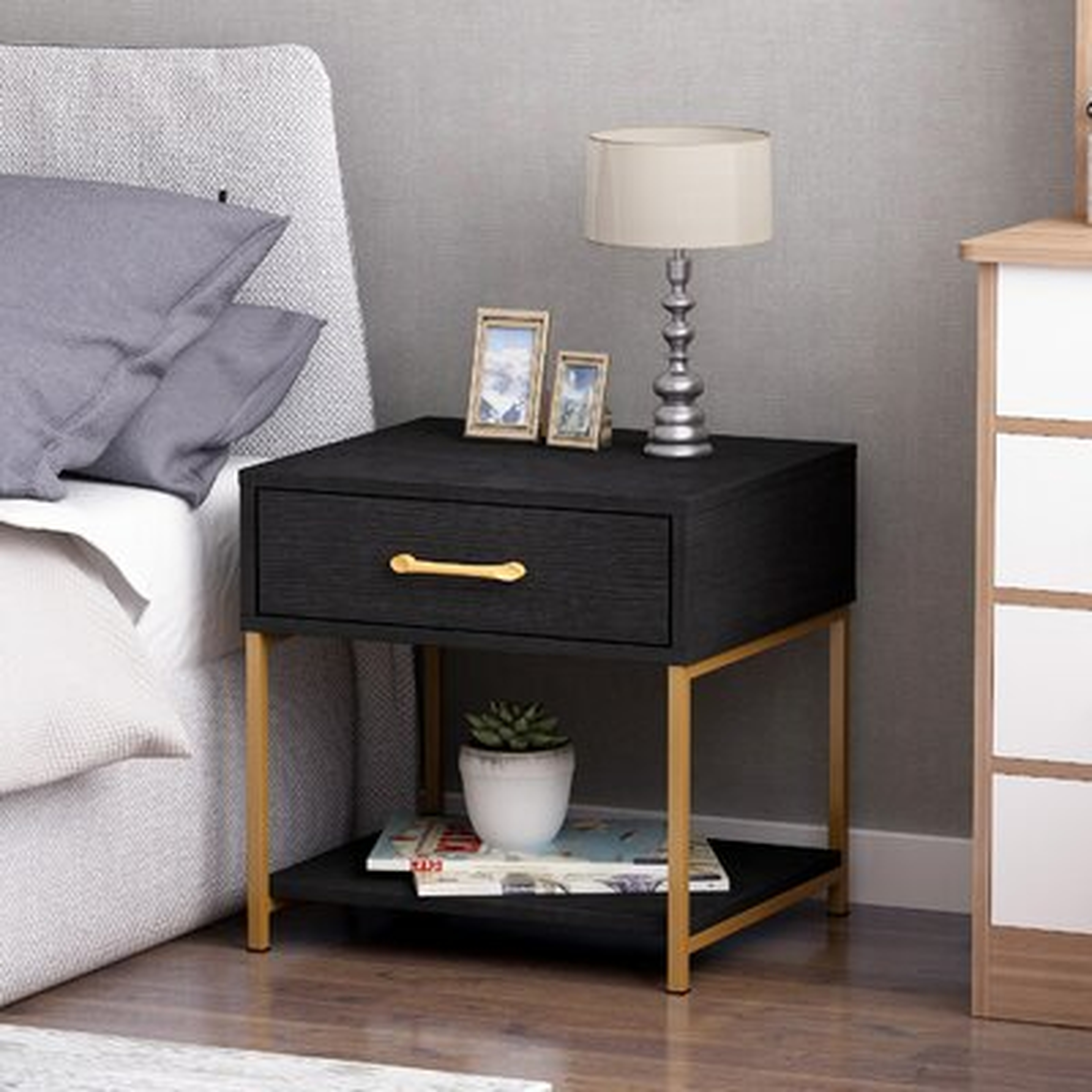 Nightstand, End Table, Side Table With Drawer And Shelf - Wayfair