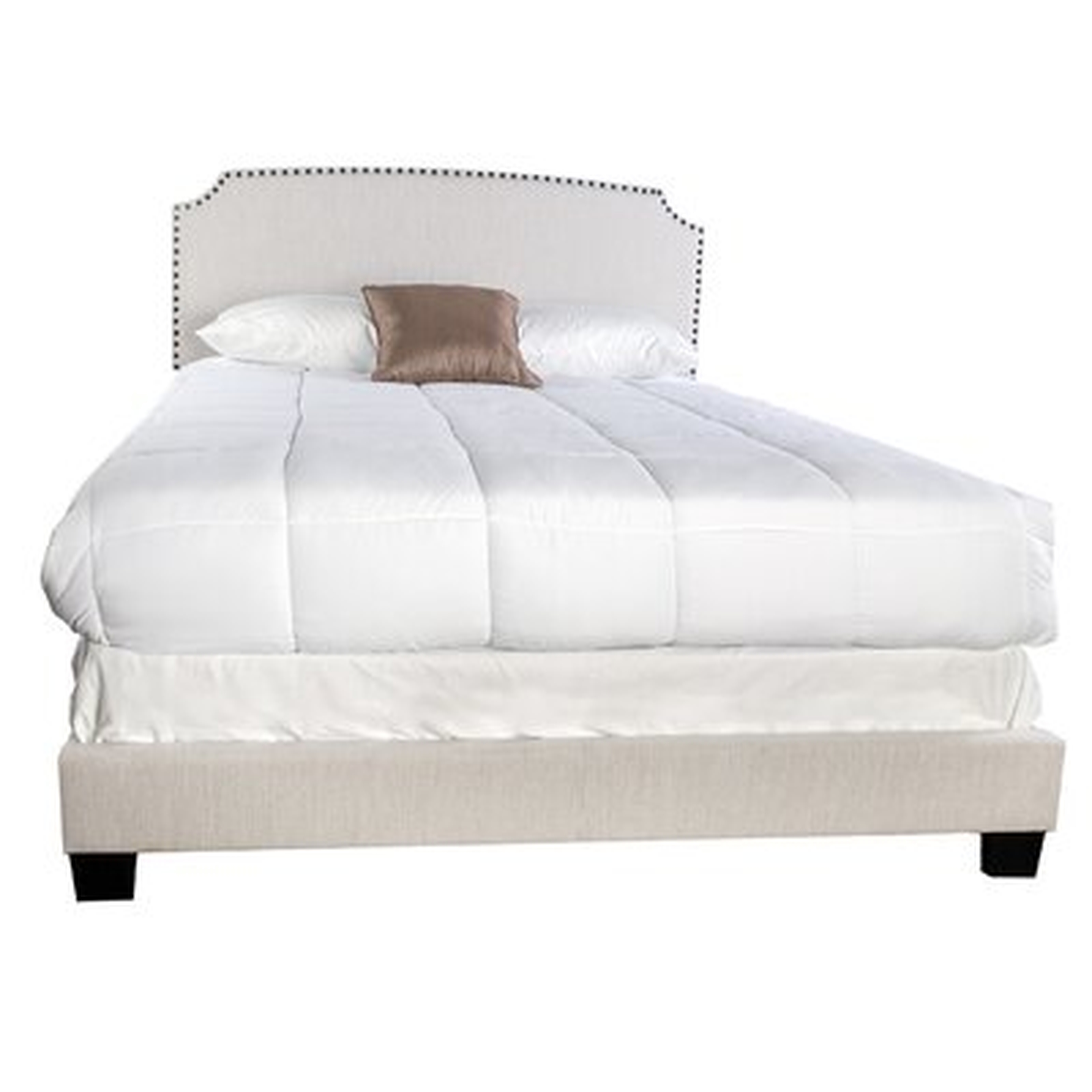 Reyna Queen Upholstered Bed In A Box In Beige - Wayfair