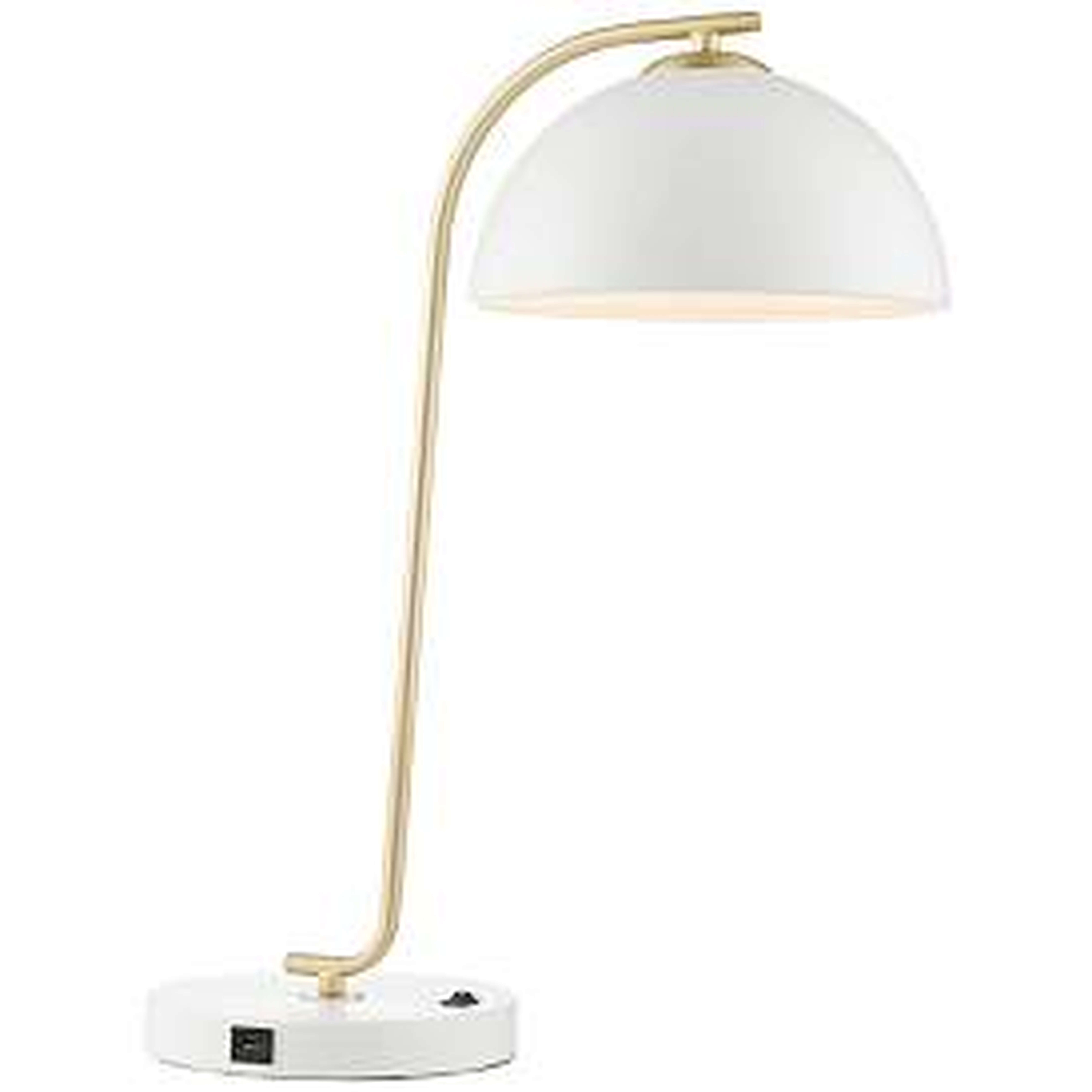 Lite Source Roden 22 1/4" White and Antique Brass Modern USB Desk Lamp - Lamps Plus