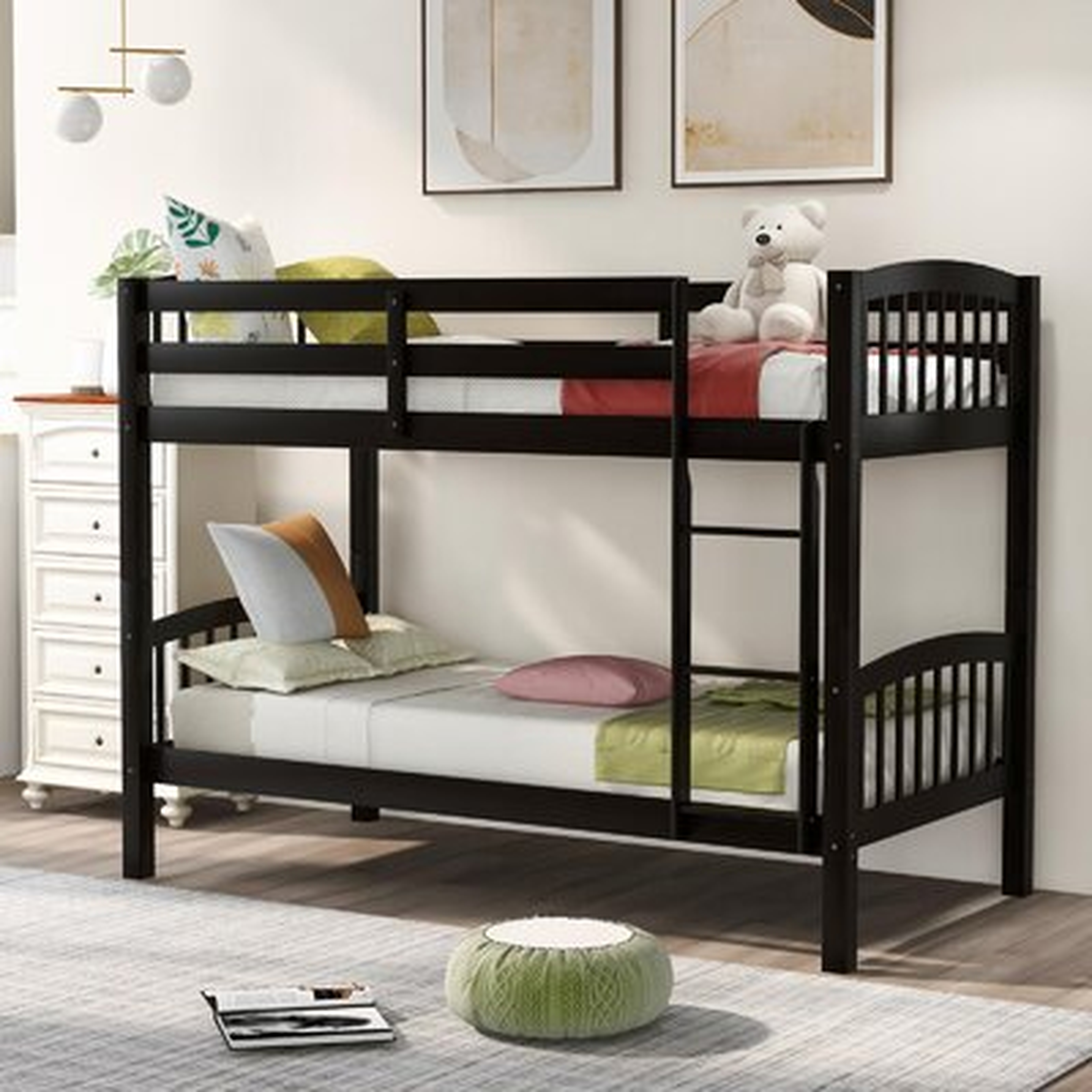 Loucas Solid Wood Twin Over Twin Bunk Bed With Ladder - Wayfair