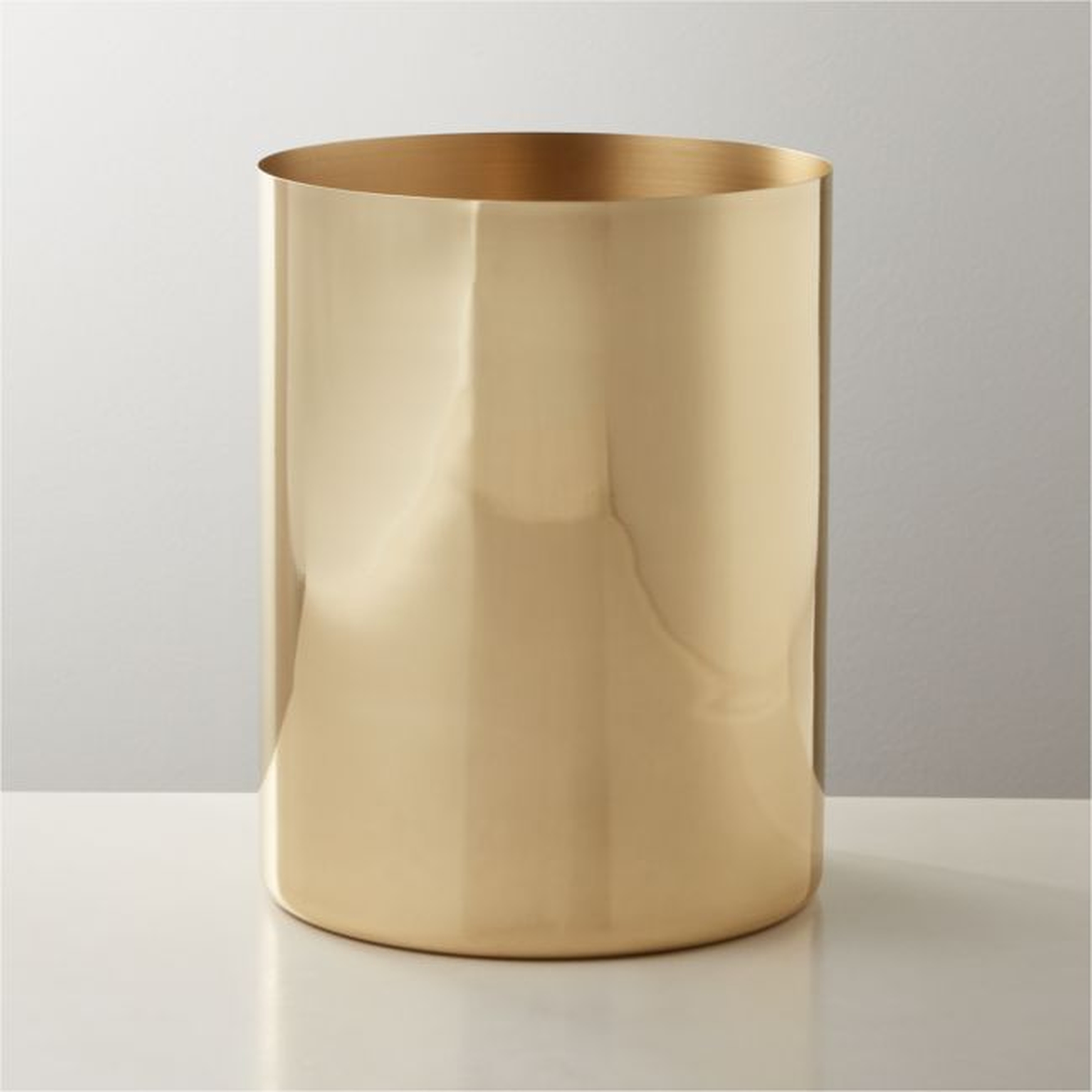 Elton Polished Brass Wastecan - CB2