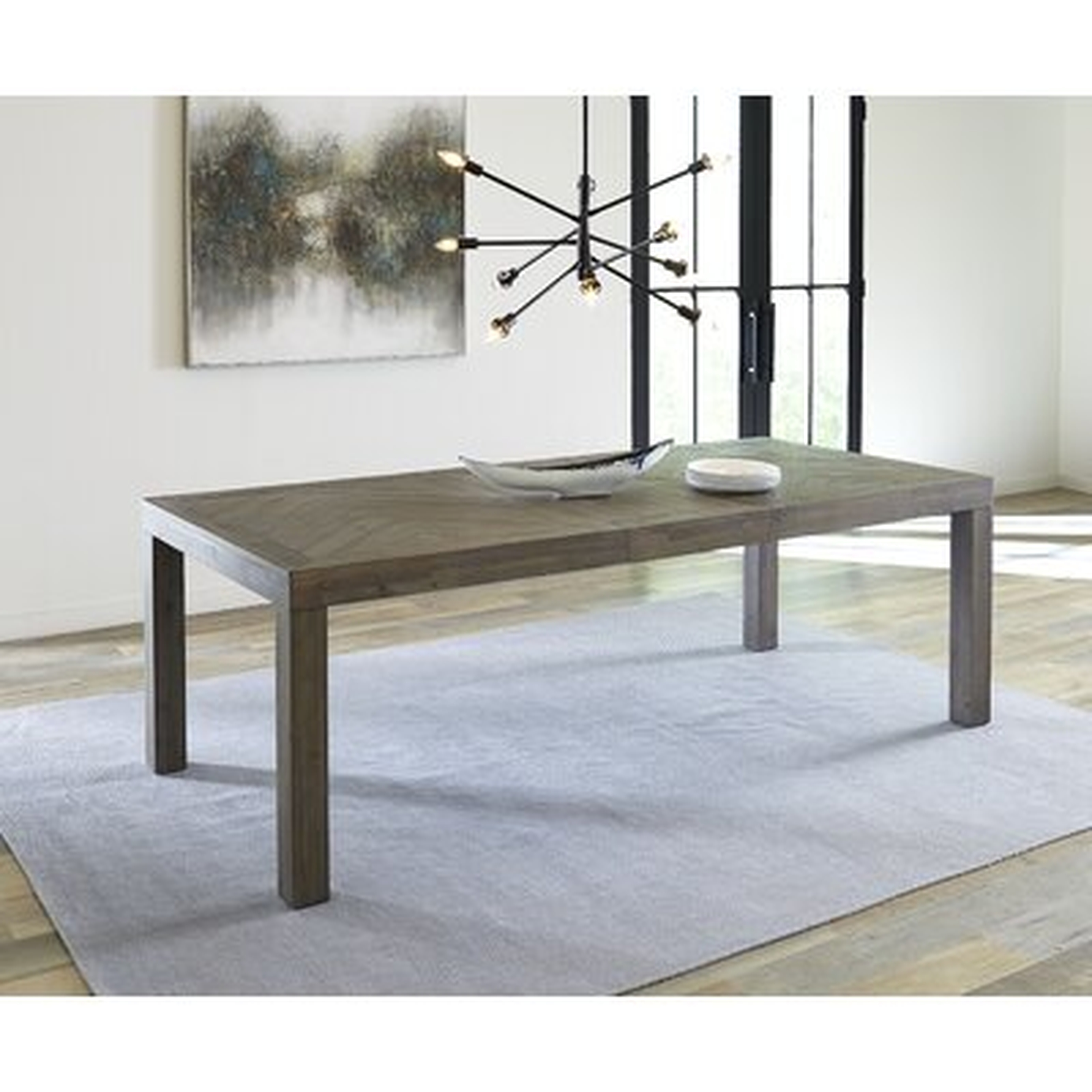 Herringbone Extendable Acacia Solid Wood Dining Table - Wayfair