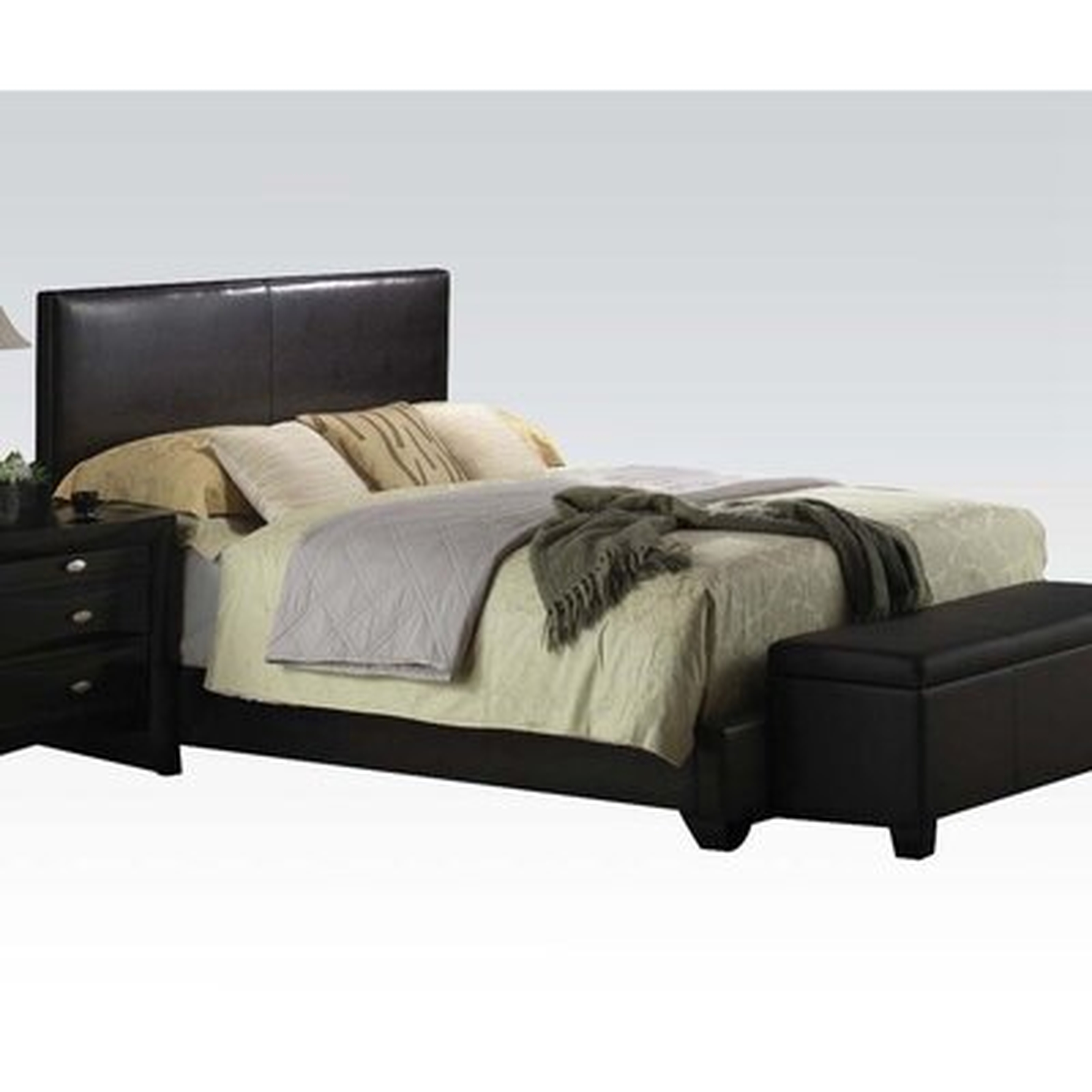 Ireland III Full Bed In Black PU - Wayfair