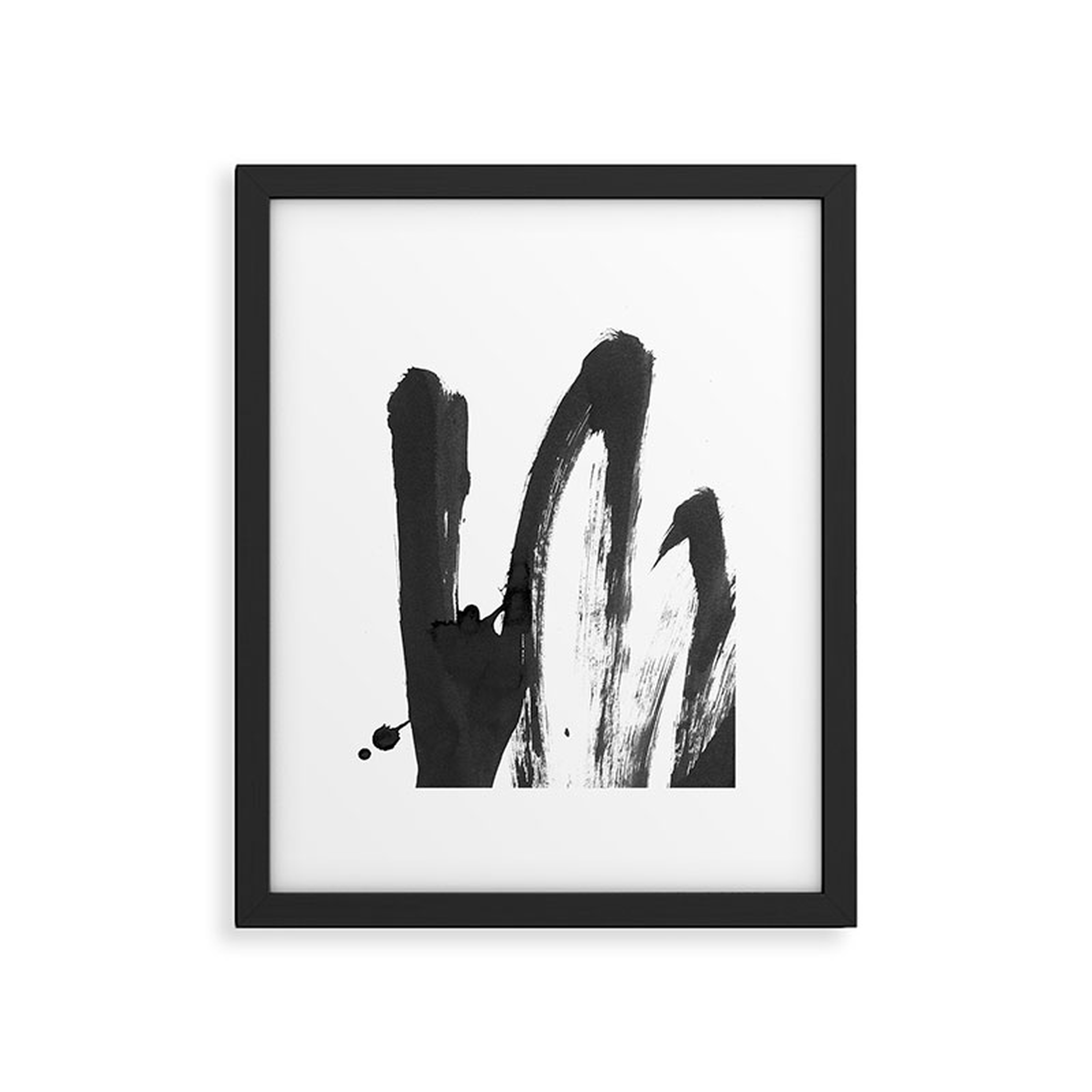 B And W Strokes 4 by Iris Lehnhardt - Framed Art Print Modern Black 24" x 36" - Deny Designs