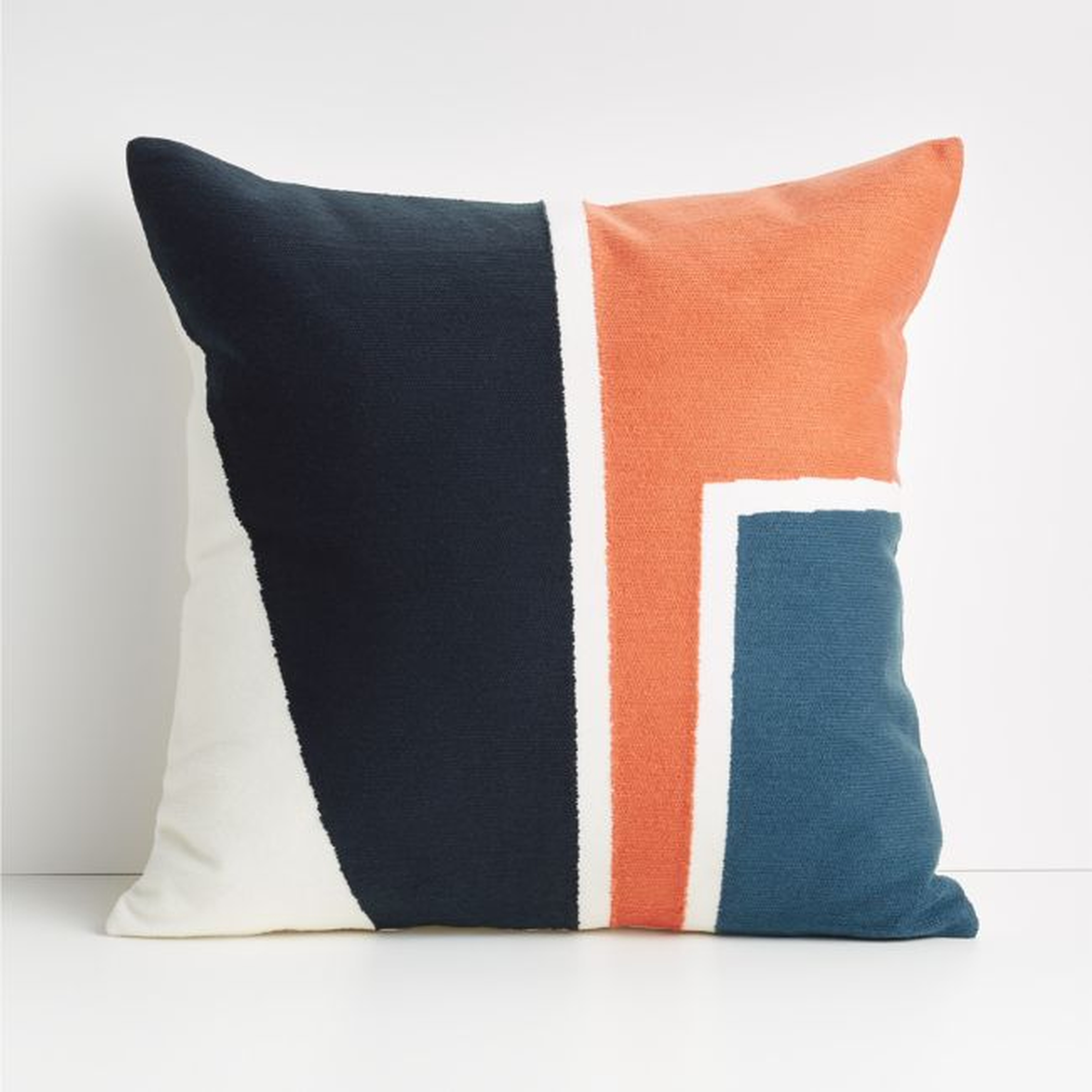 Jenda 20" Colorblock Pillow with Down-Alternative Insert - Crate and Barrel