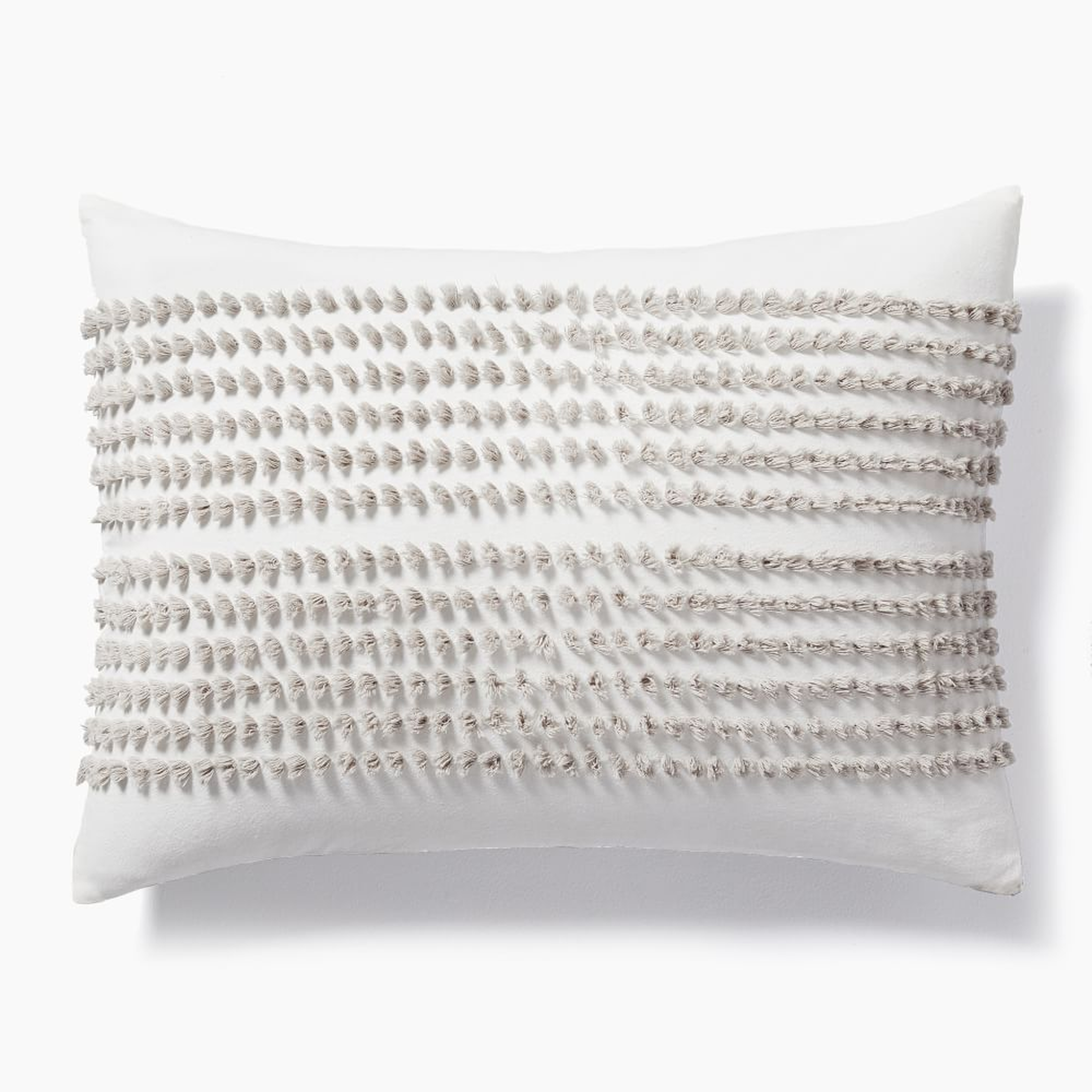 Candlewick King Sham, Pearl Gray & White - West Elm