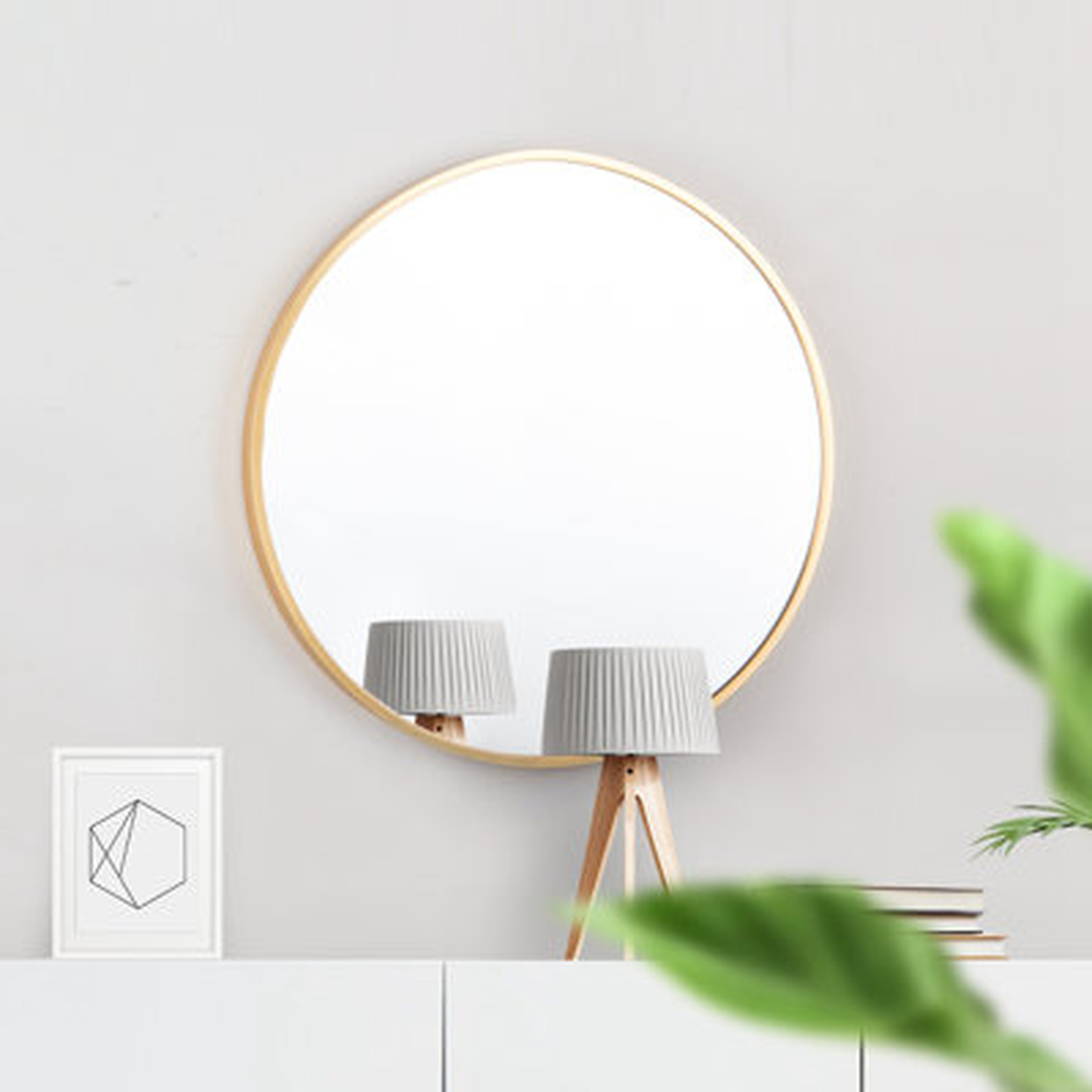 28" Round Wall Accent Mirror Circular Bathroom Make Up Vanity Mirror Entryway Mirror - Wayfair
