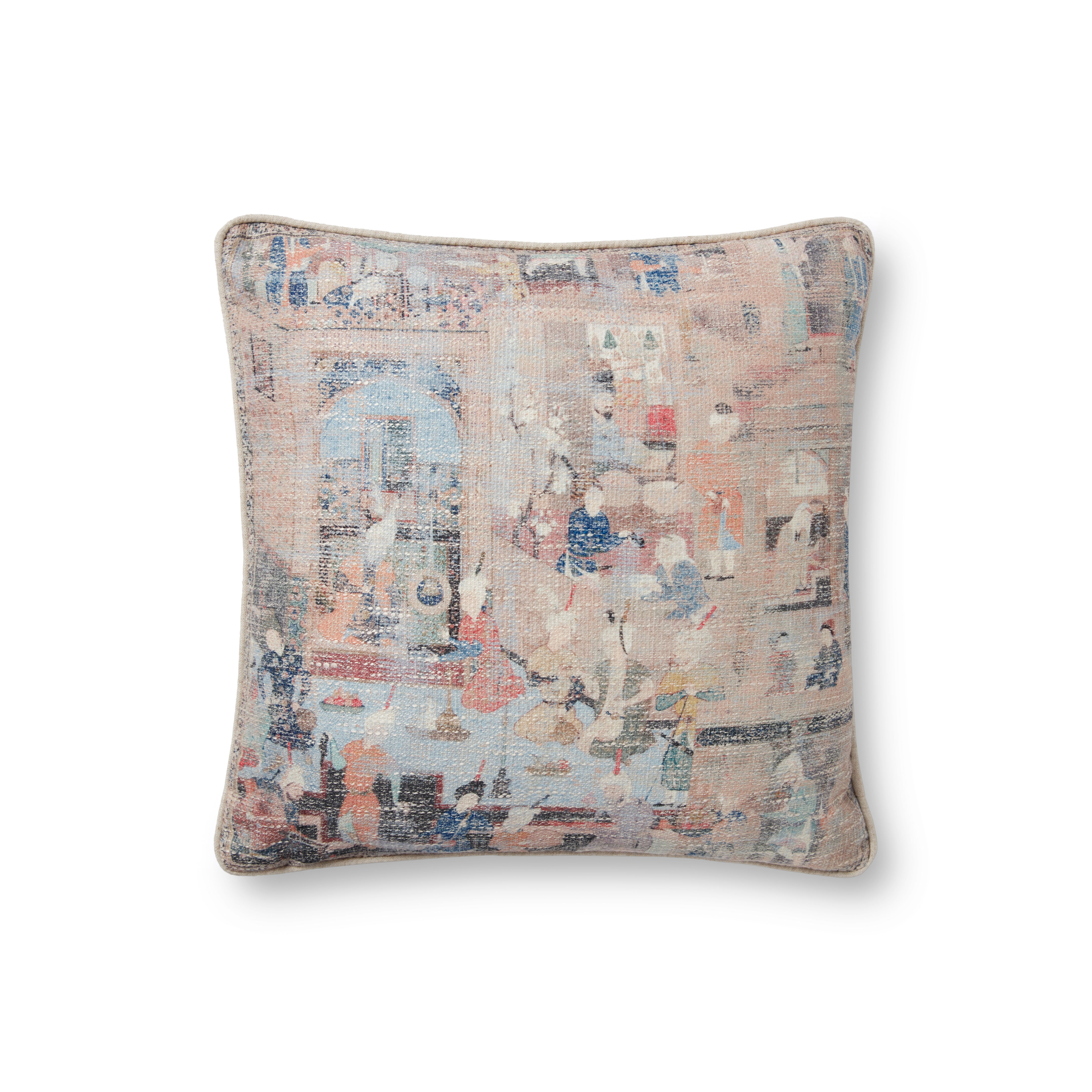 Loloi Pillows Taupe / Multi 18 " x 18" Cover w/Down - Loloi Rugs