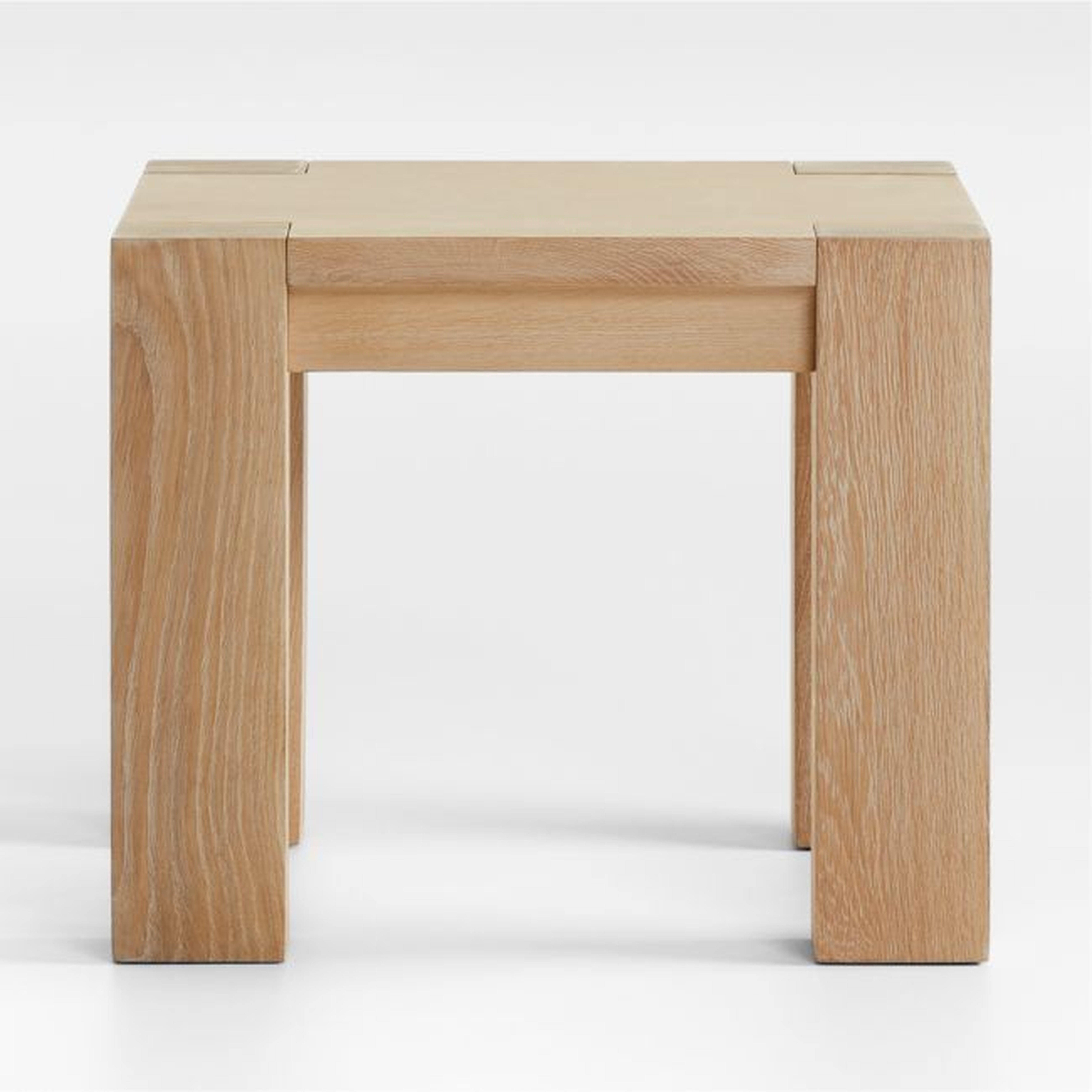 Terra Natural White Oak Wood Side Table - Crate and Barrel