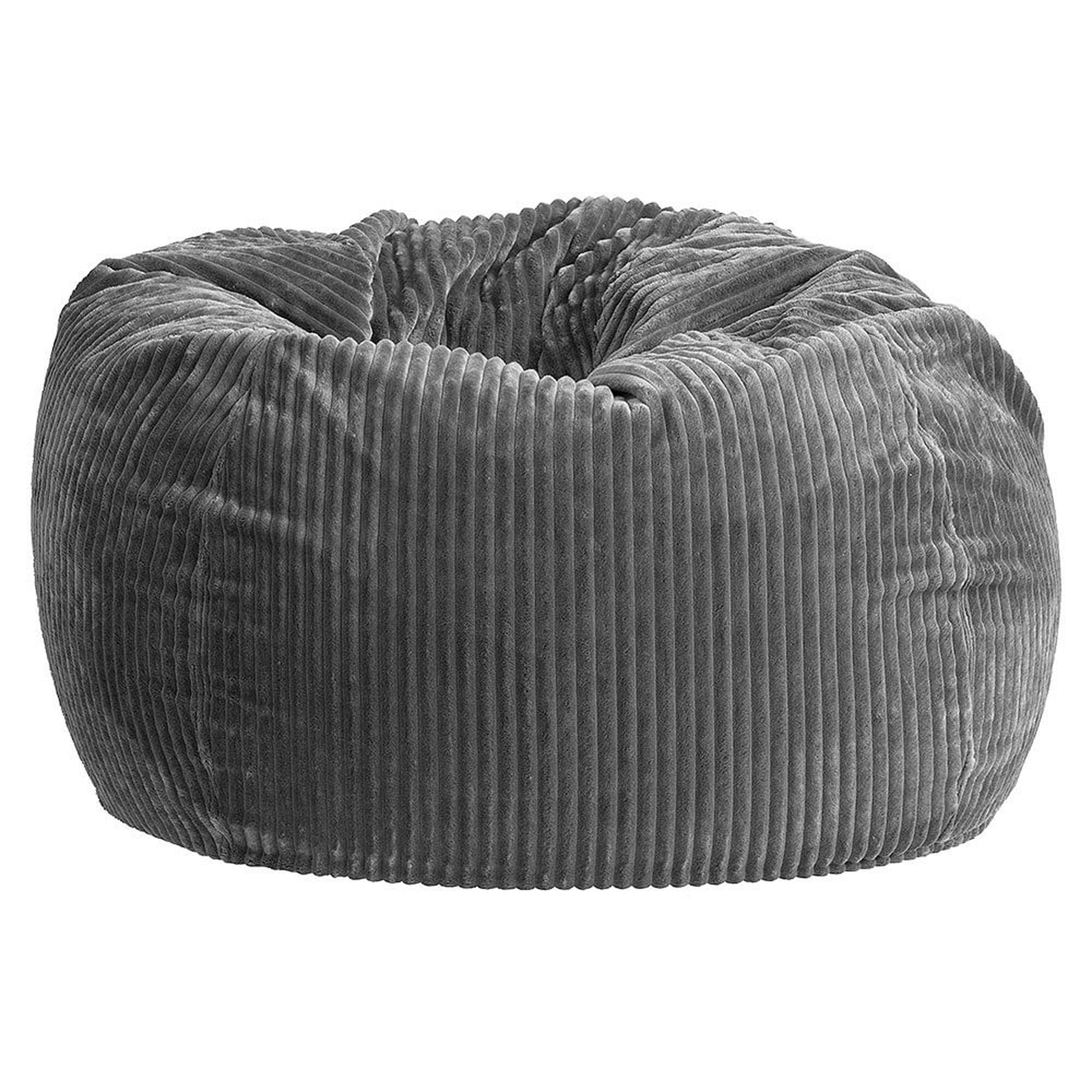 Charcoal Chamois Bean Bag Chair, Slipcover + Insert - Pottery Barn Teen