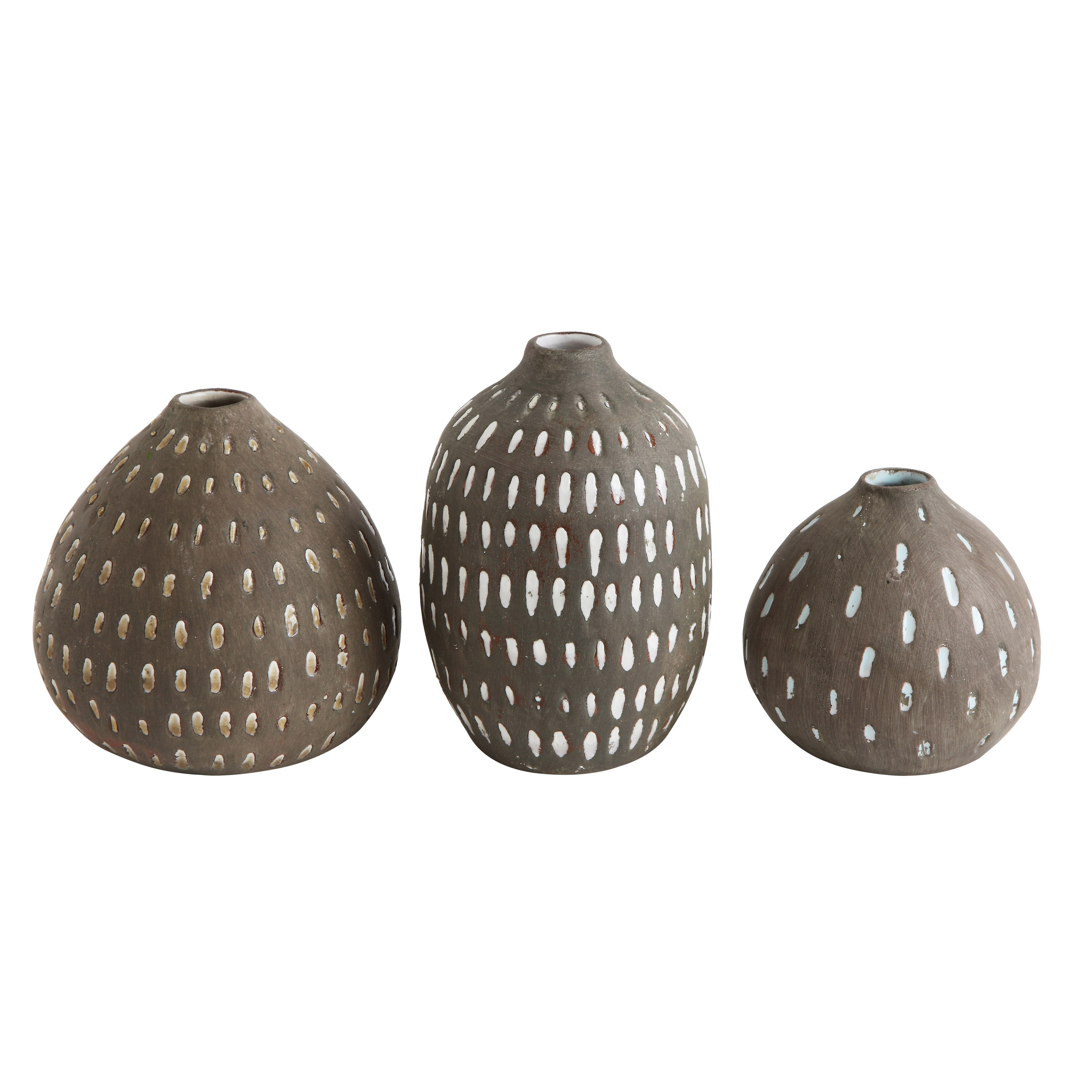 Hand Painted Brown Decorative Vases (Set of 3 Shapes/Sizes) - Nomad Home
