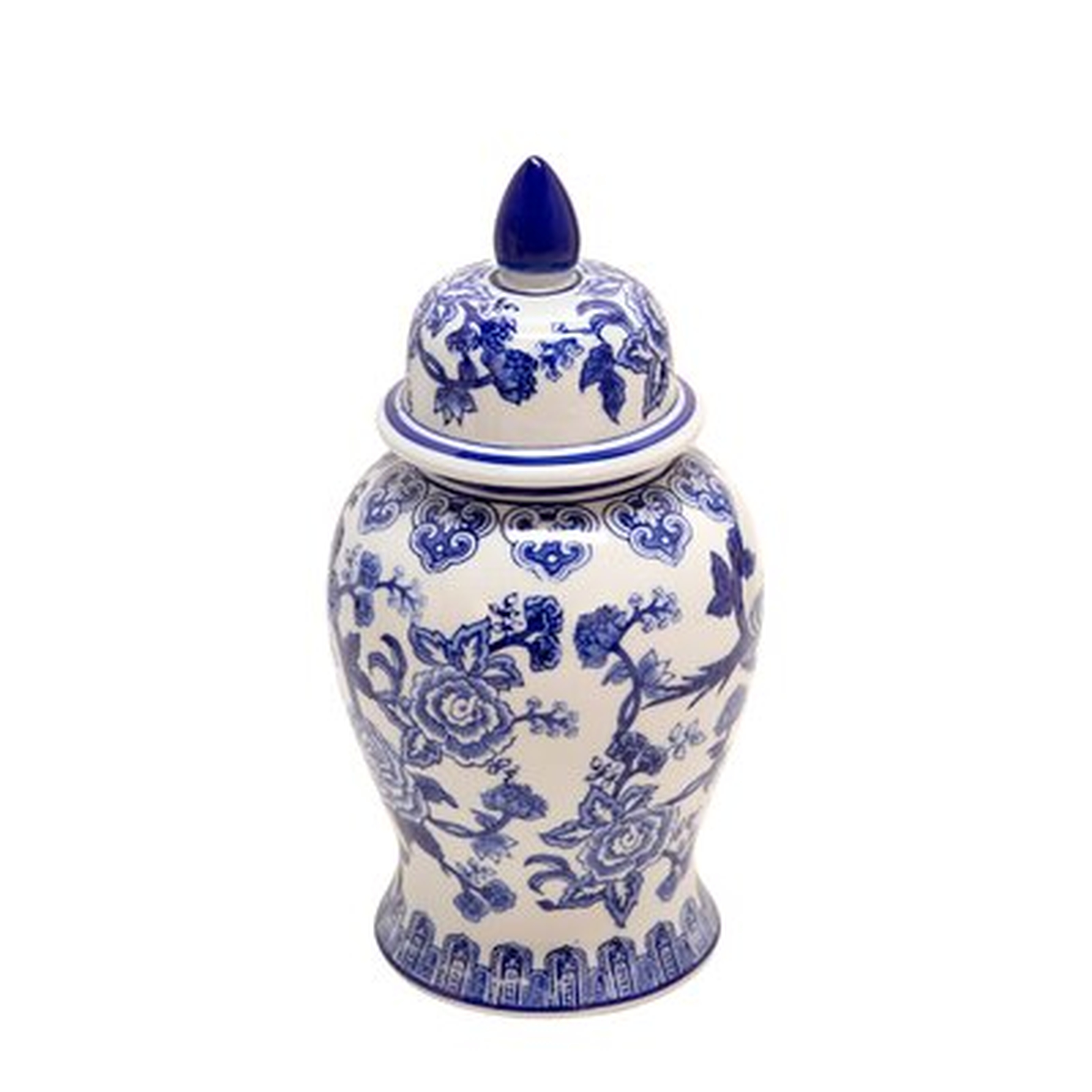Eastville Blue/White Ceramic Jar - Wayfair