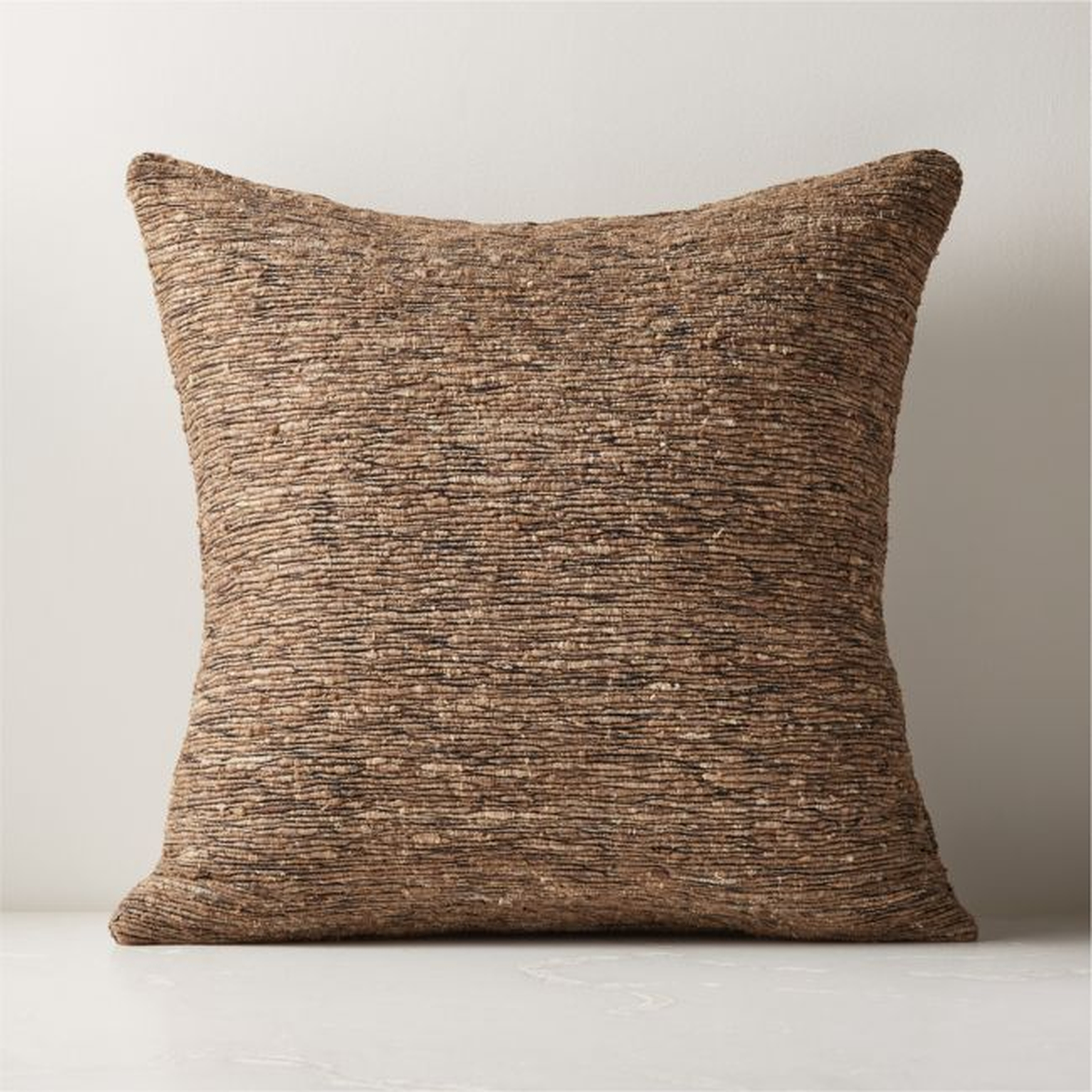 Seca Brown Silk Throw Pillow with Feather-Down Insert 20" - CB2
