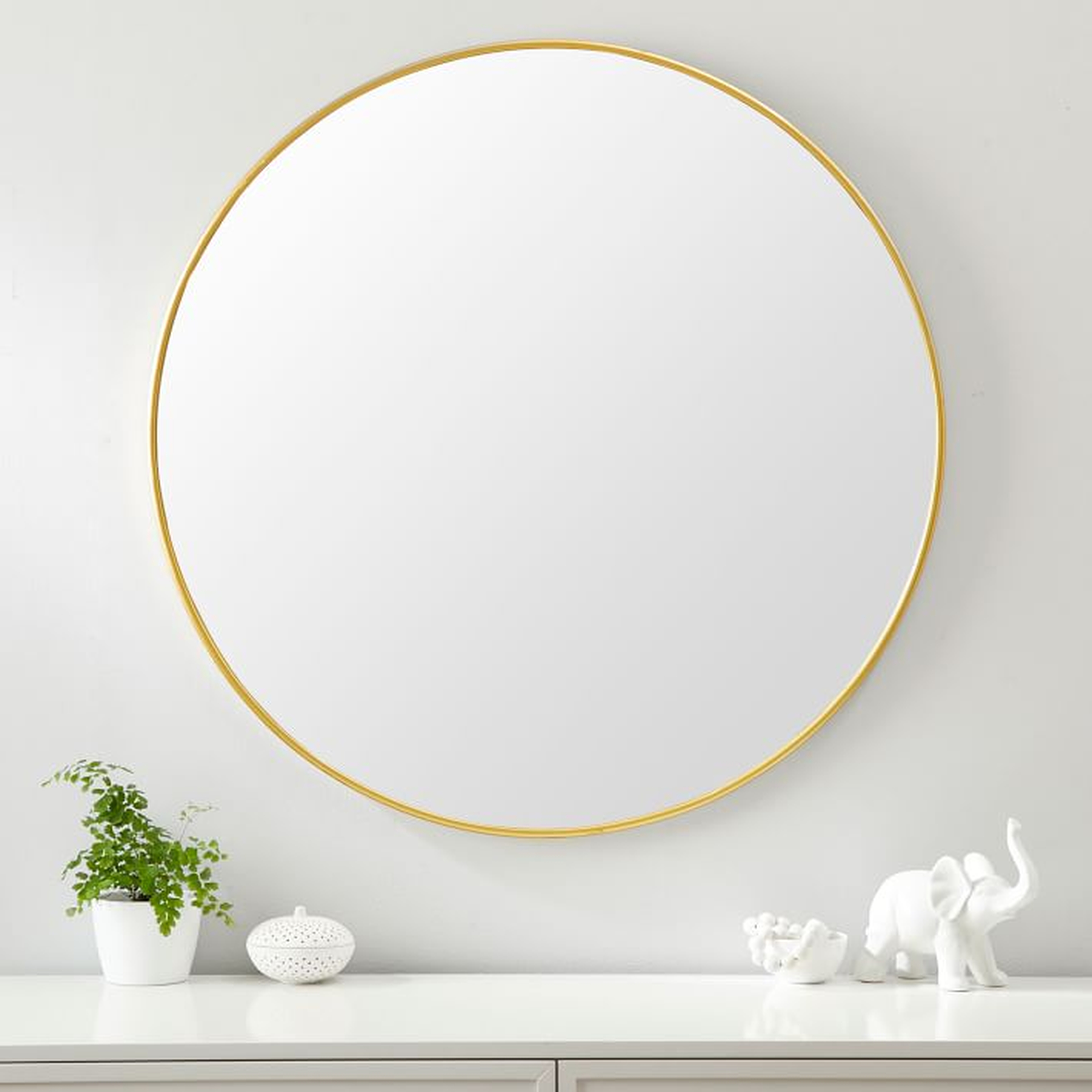 Metal Framed Round Mirror, Tuscan Gold, 36" - Pottery Barn Teen