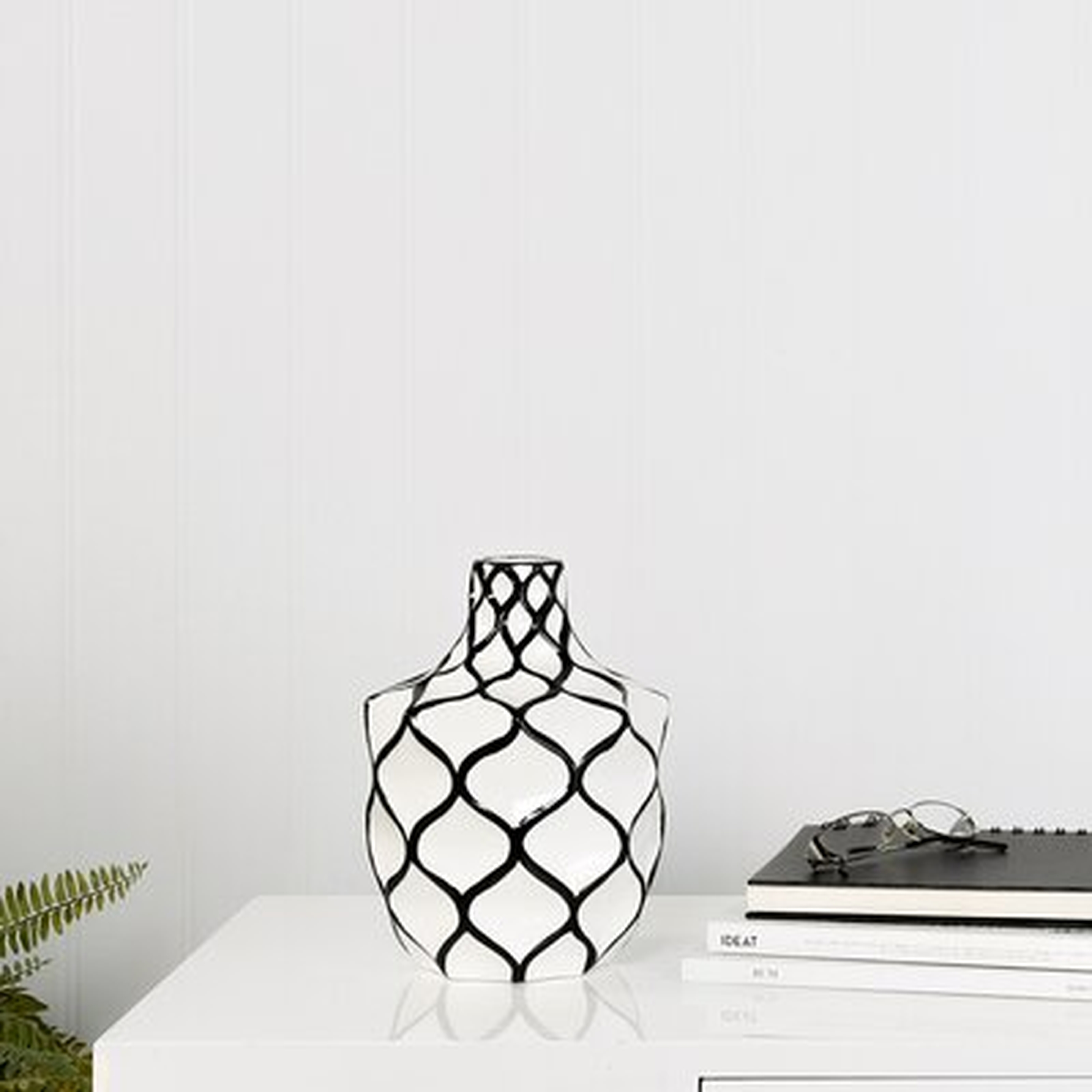 Sushmita Abstract Lattice Outline Modern Ceramic Decorative Table Vase - Wayfair