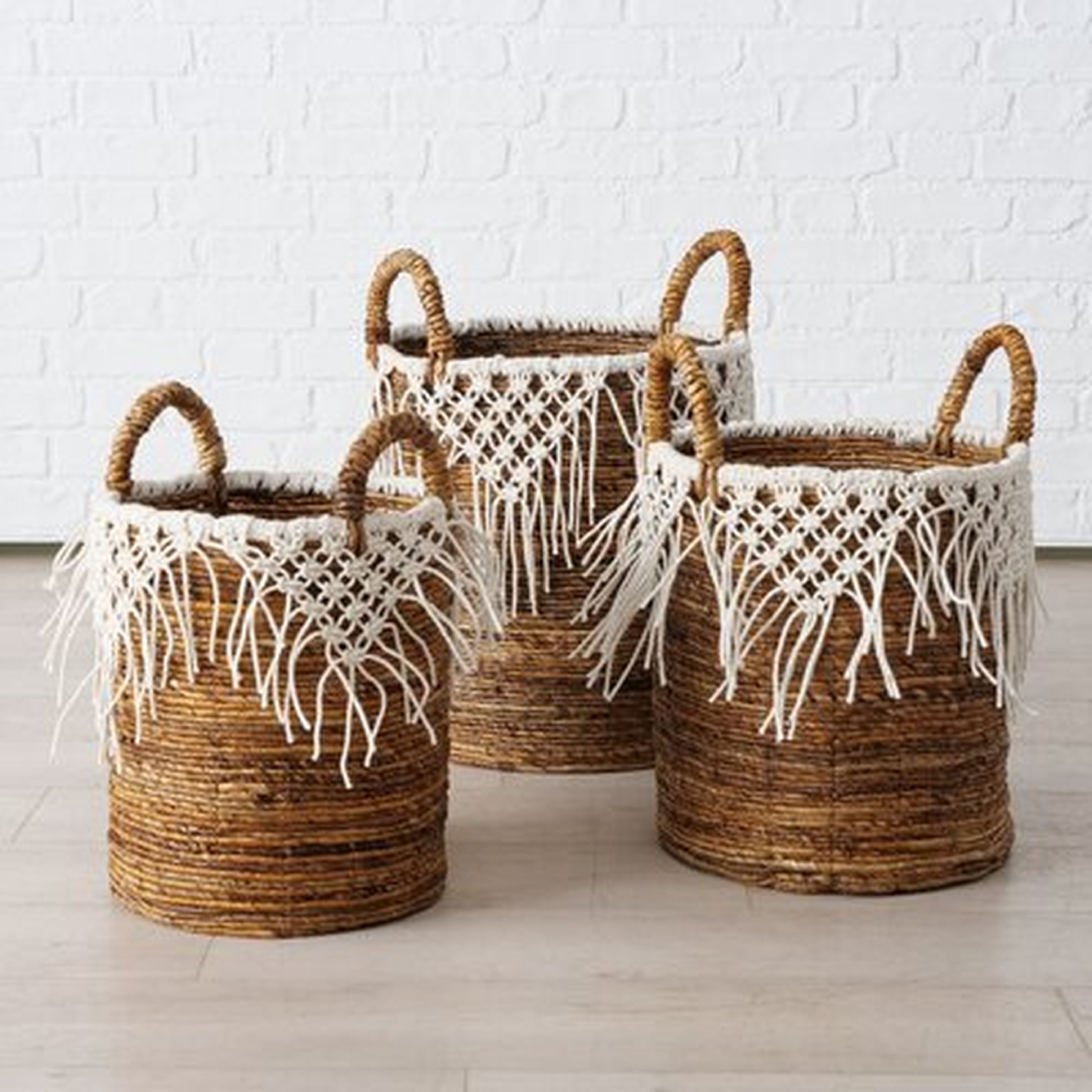 3 Piece Wicker Basket Set - Wayfair