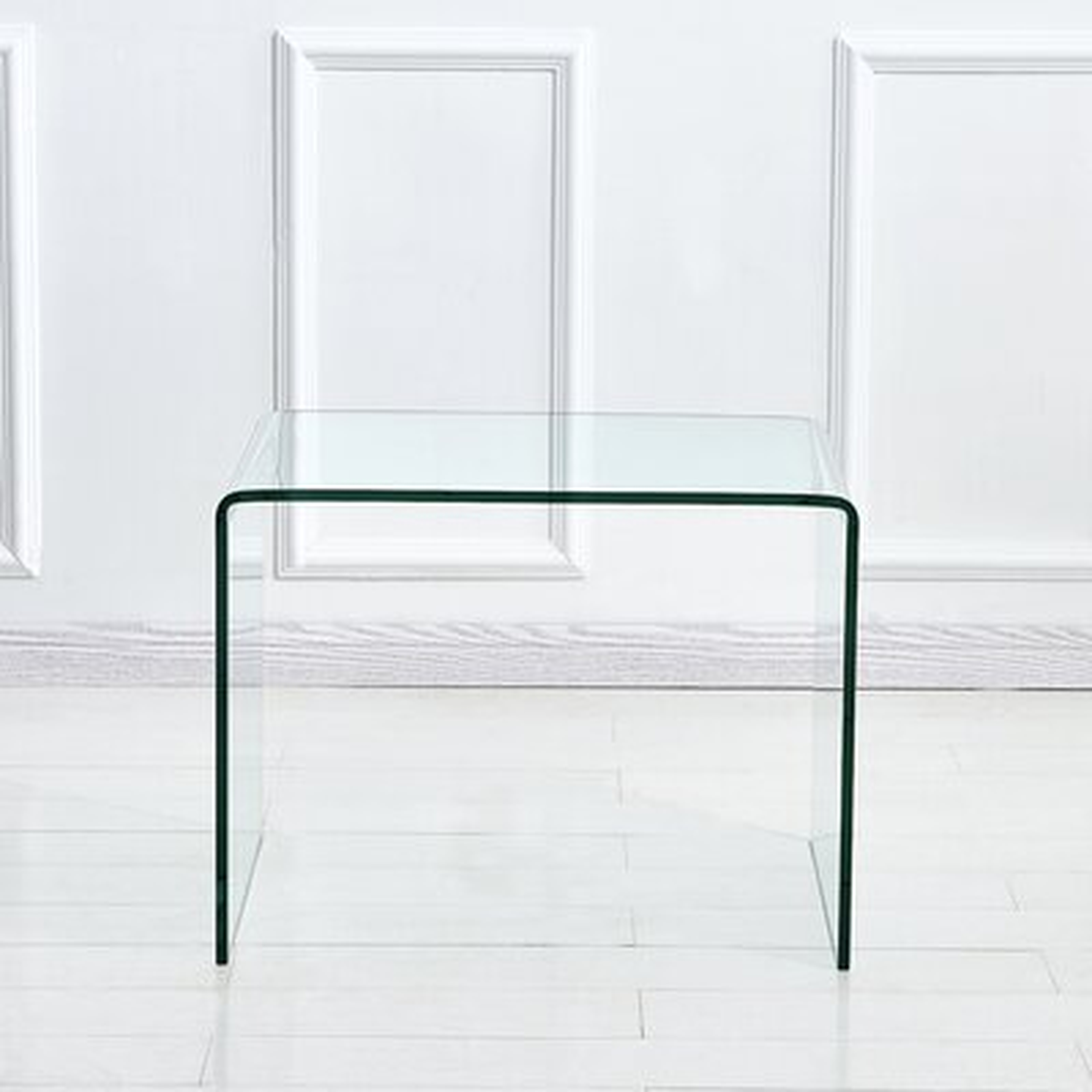Tempered Glass End Table Transparent Glass Side Table - Wayfair