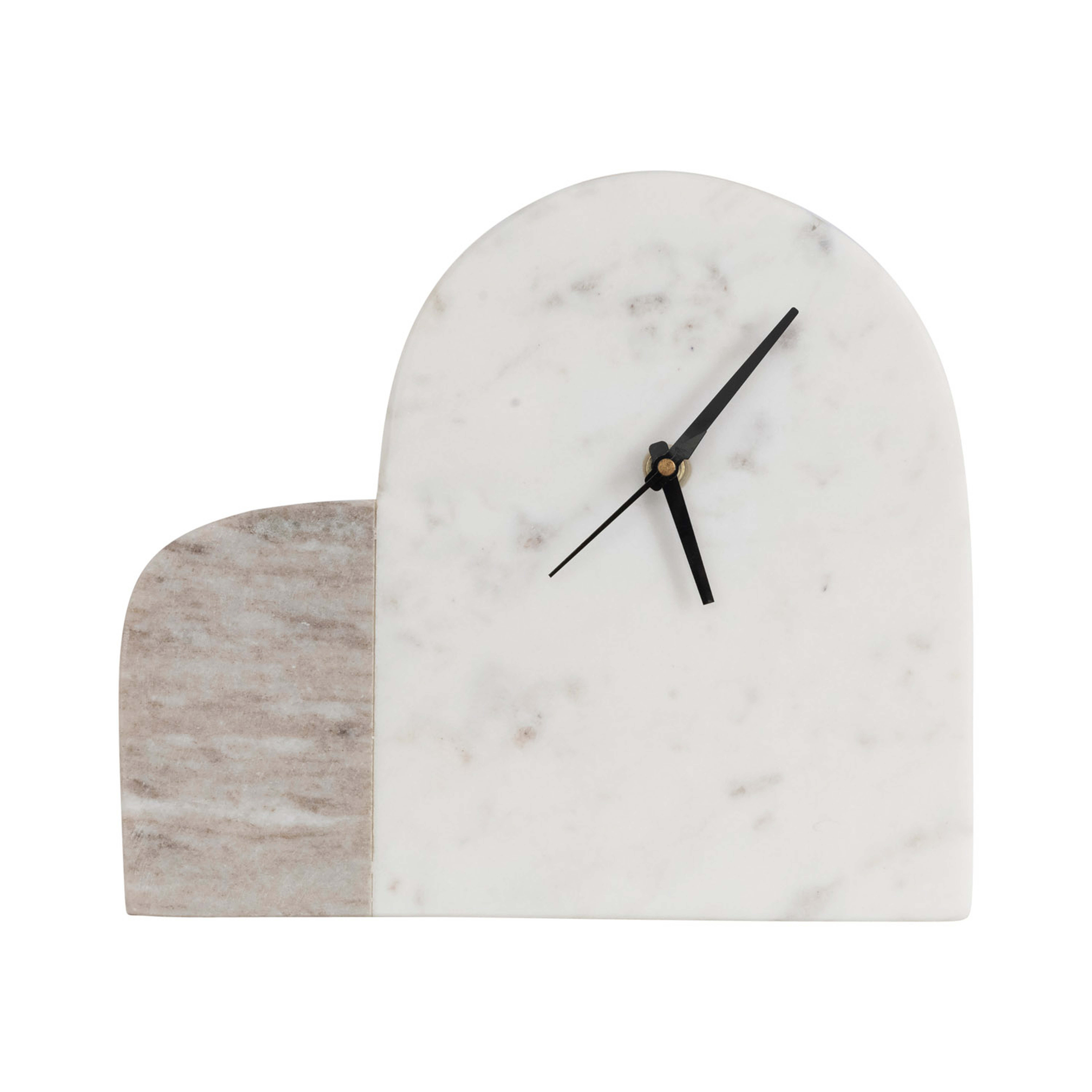 Two-Tone Arched Marble Mantel Clock - Moss & Wilder