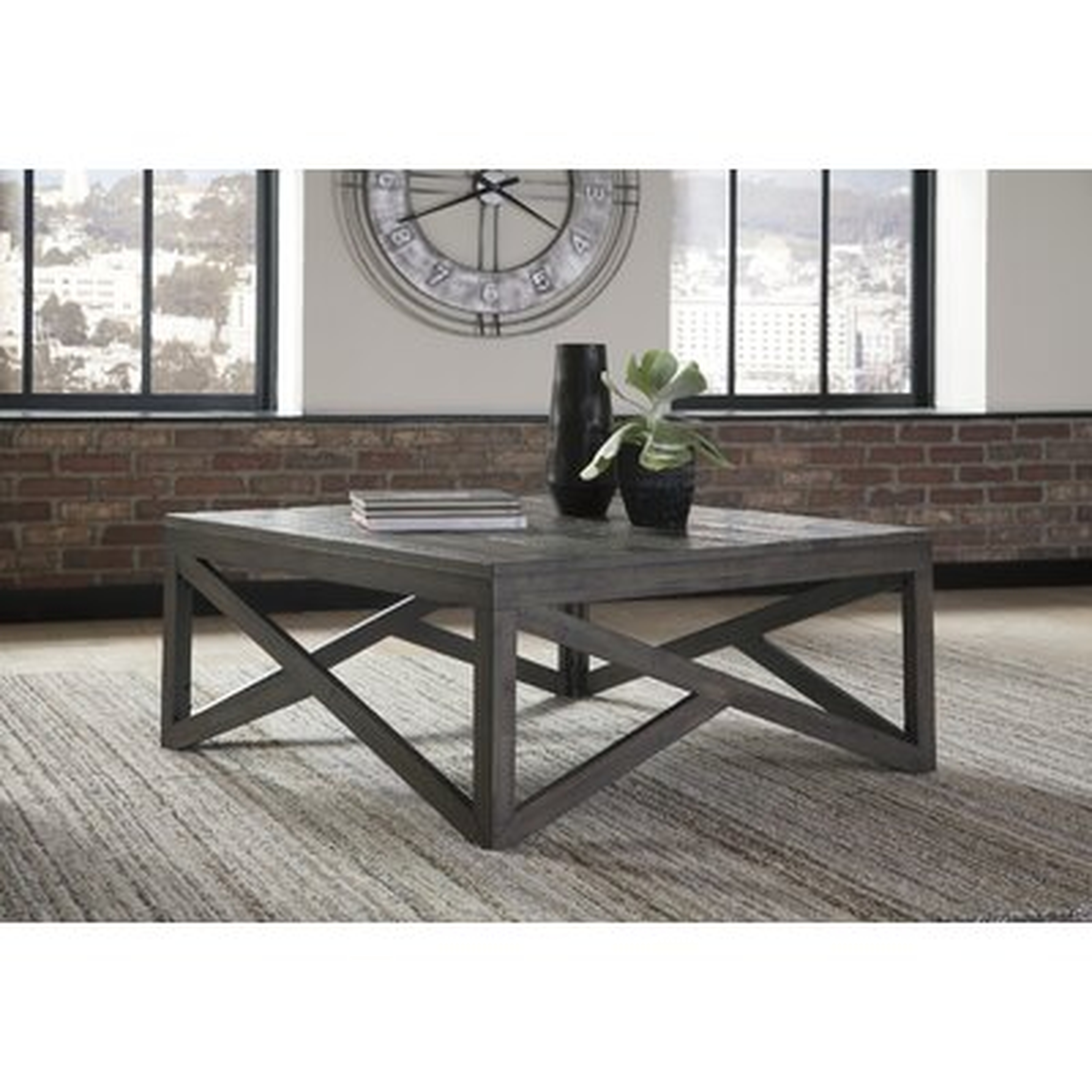 Billingsley Solid Wood Cross Legs Coffee Table - Wayfair