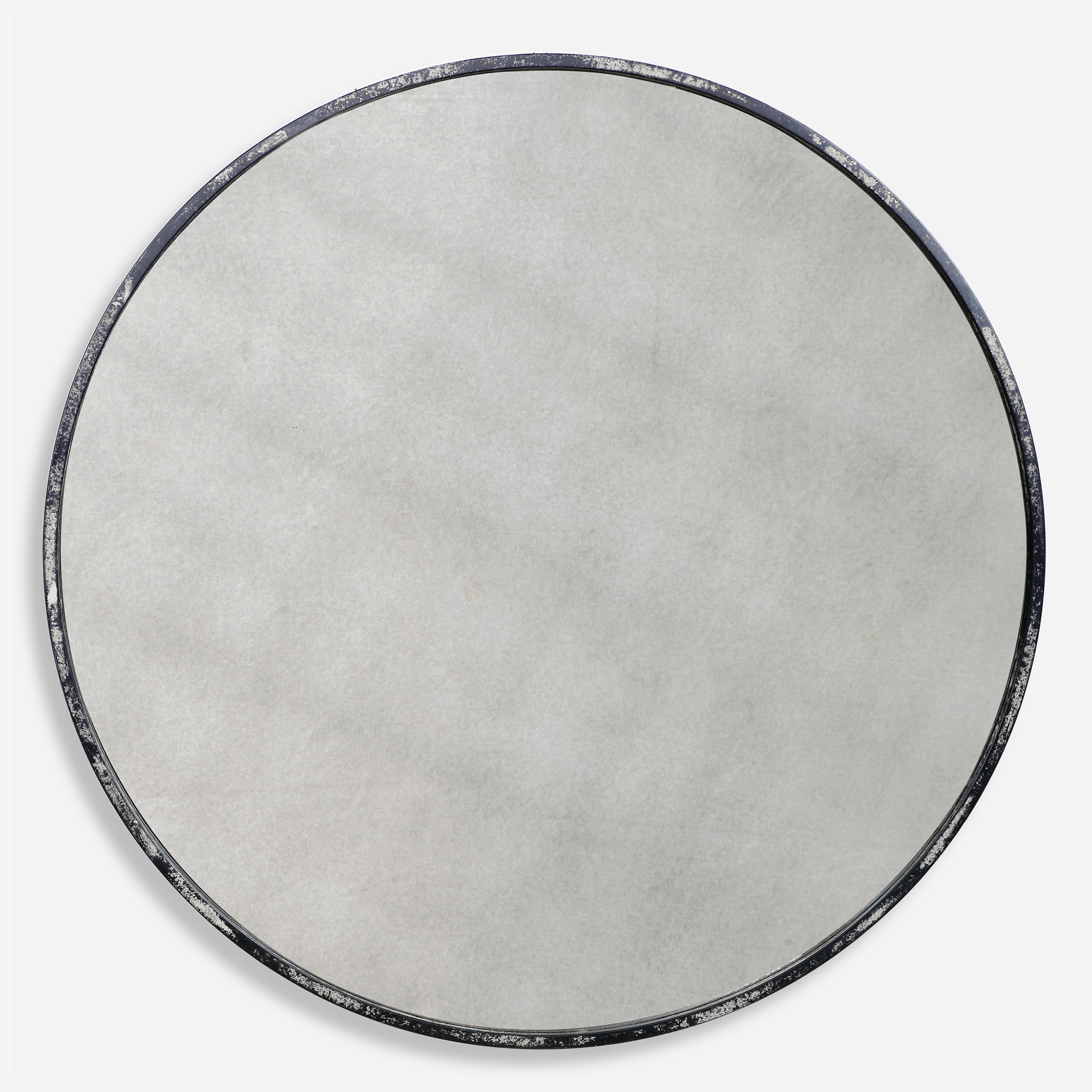 Junius Antique White Round Mirror - Uttermost