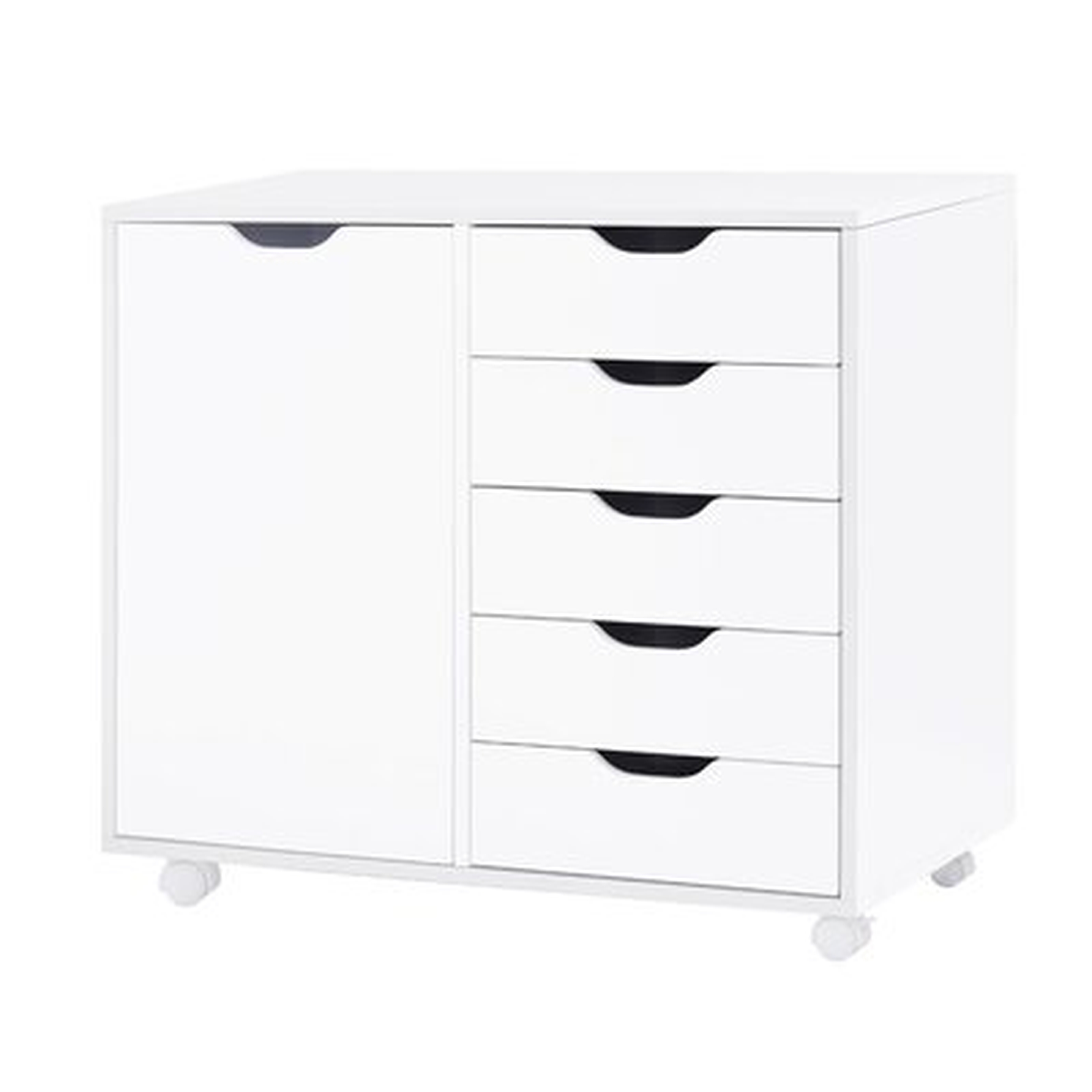 Accent Chest 5-Drawer Office Storage Cabinet With Shelves - Wayfair