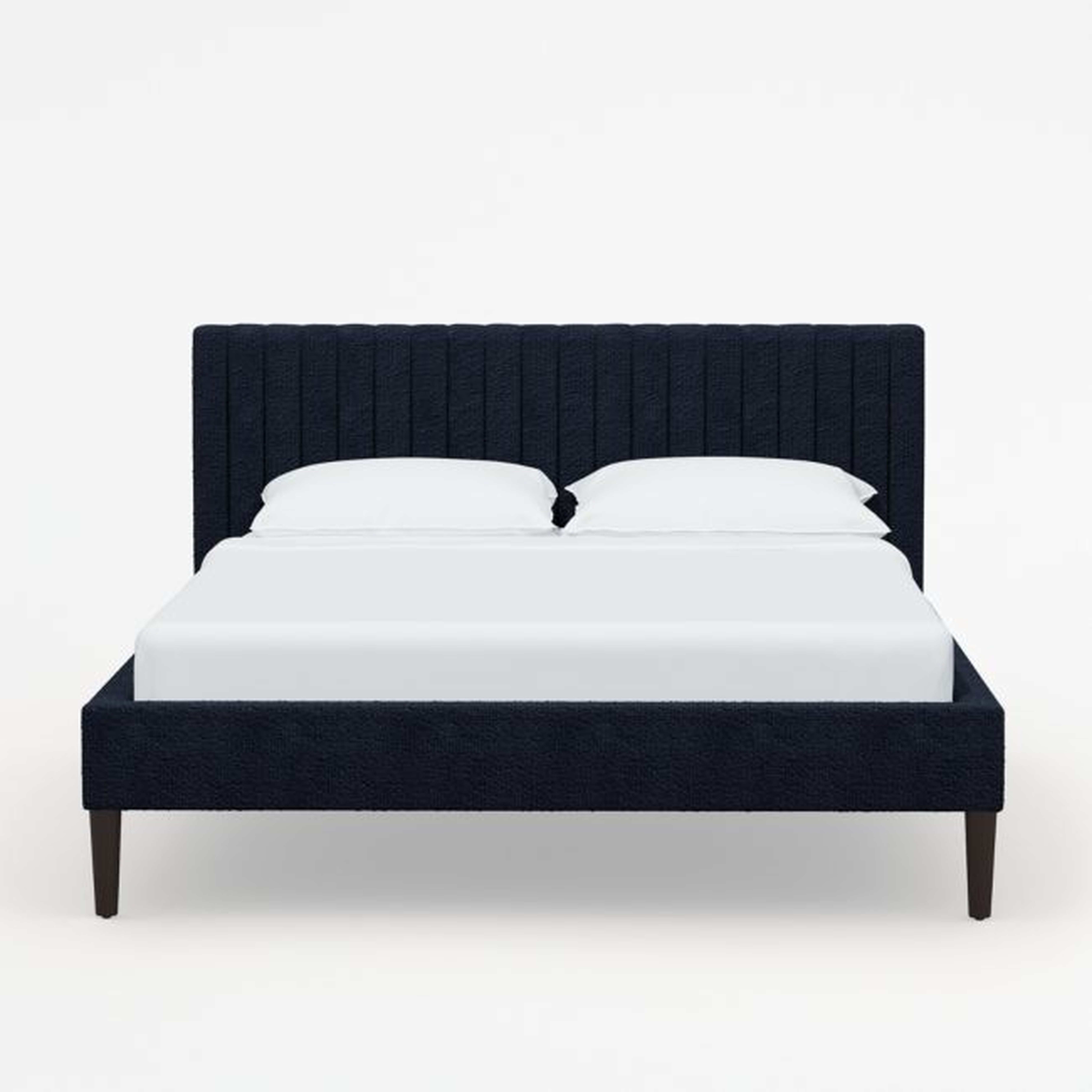 Camilla Queen Boucle Ink Channel Bed - Crate and Barrel
