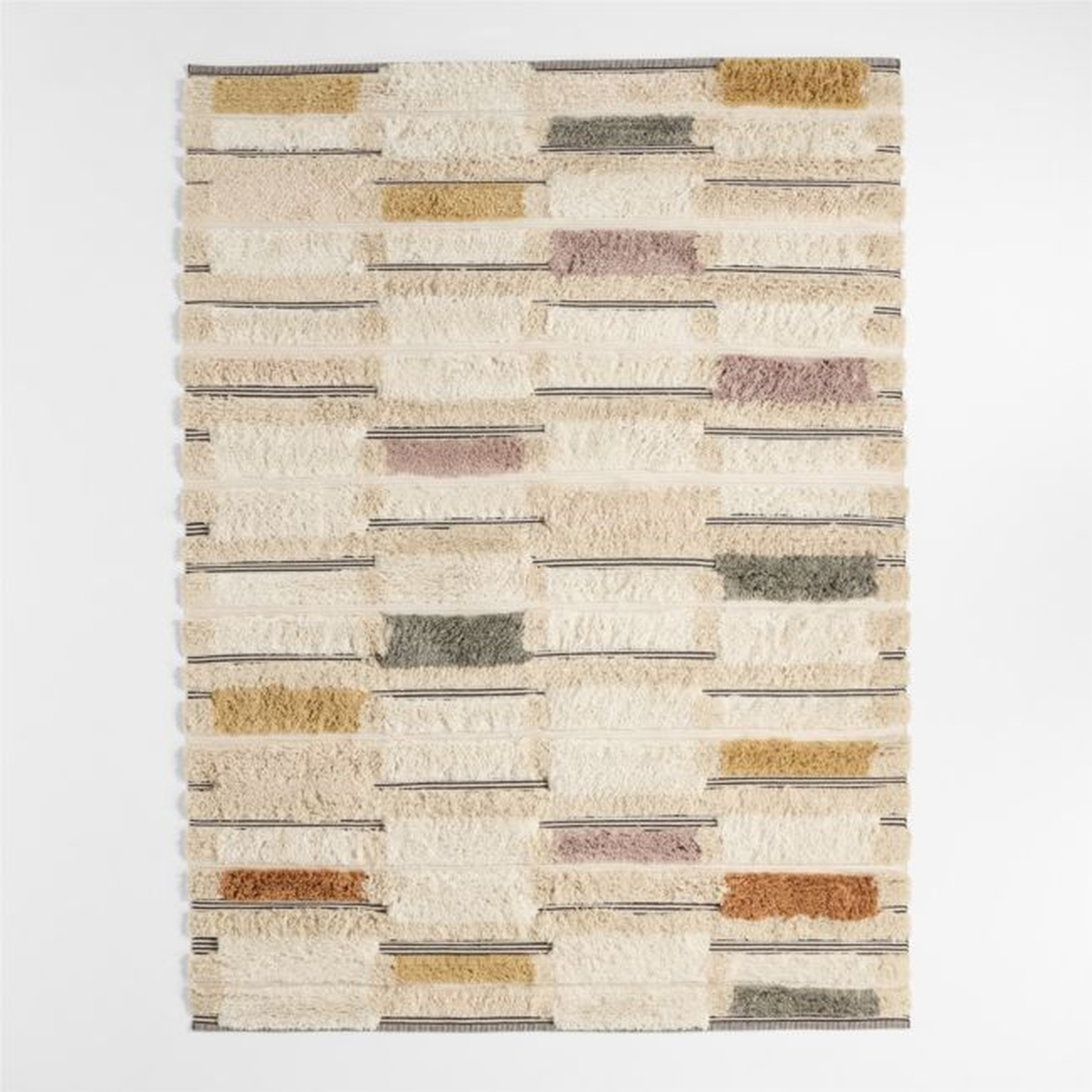 Hi/Low Stripe Wool Blend Kids Area Rug 6'x9' - Crate & Kids