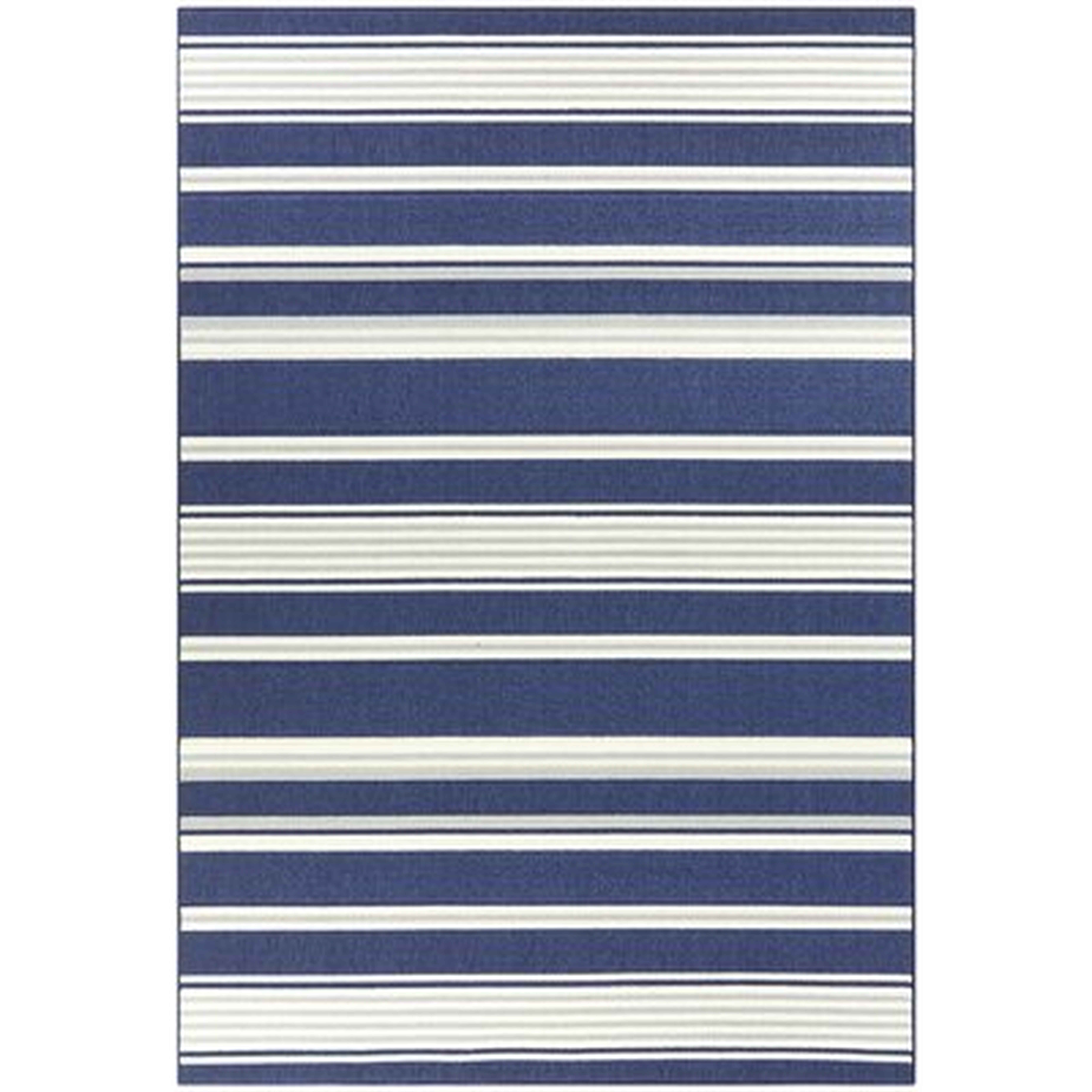 Winona Striped Blue/Beige Indoor / Outdoor Area Rug - Wayfair